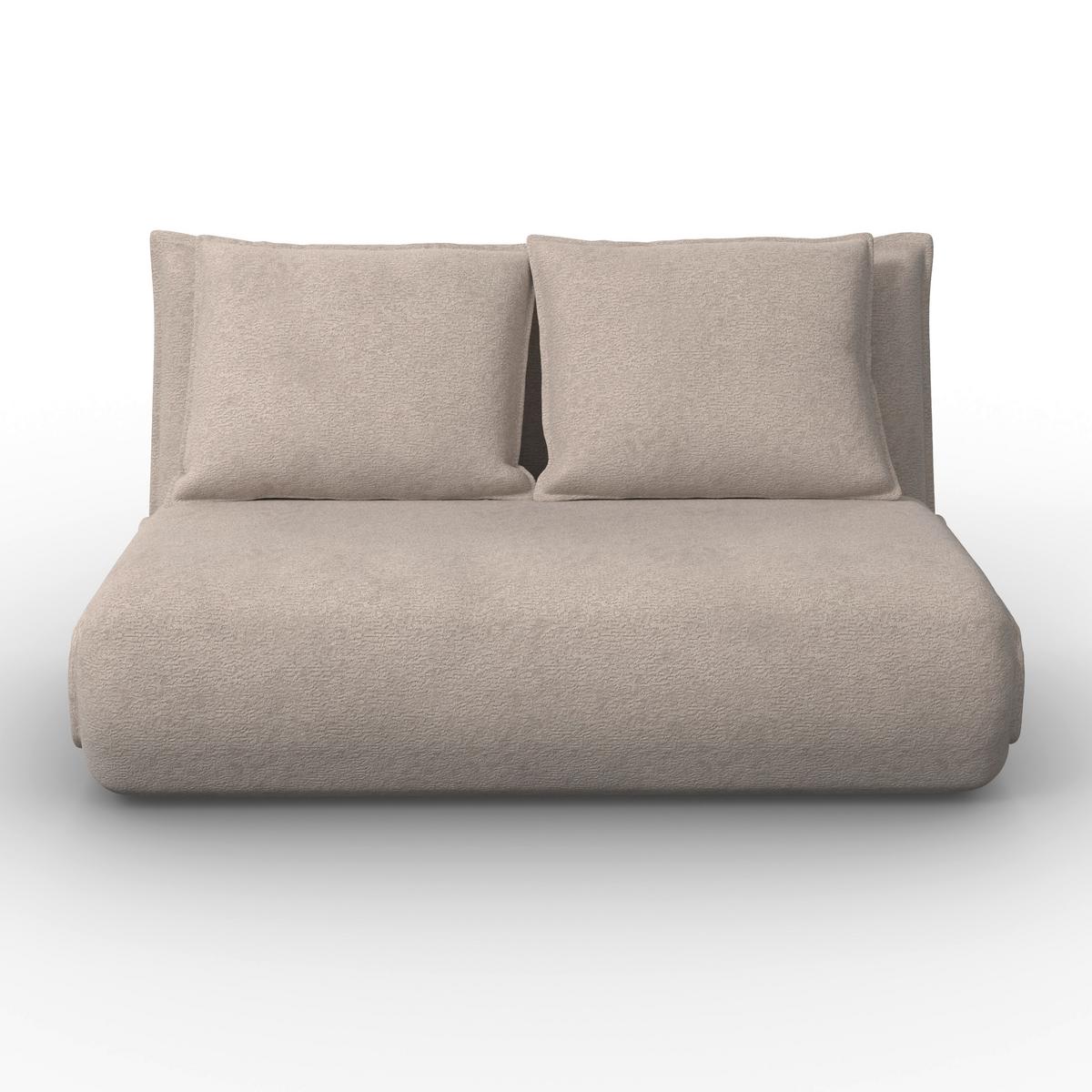 Schlafsofa Macy Bouclé Beige - Beige, MODERN, Textil/Metall (140/35/63cm) - Bessagi Home