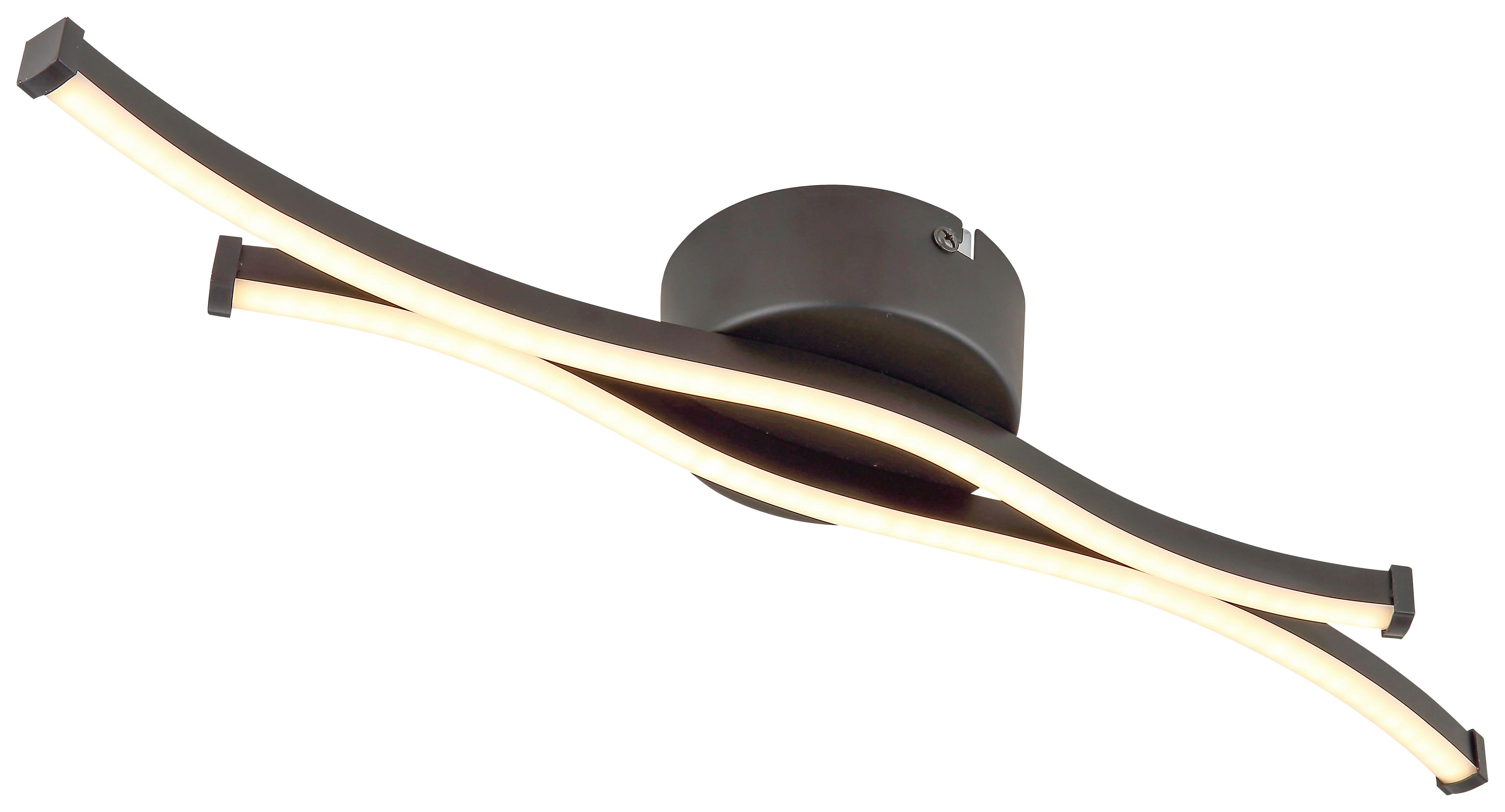 LED-TAKLAMPA LOREN - opal/svart, Modern, metall/plast (47,6/10/5,6cm) - Mömax