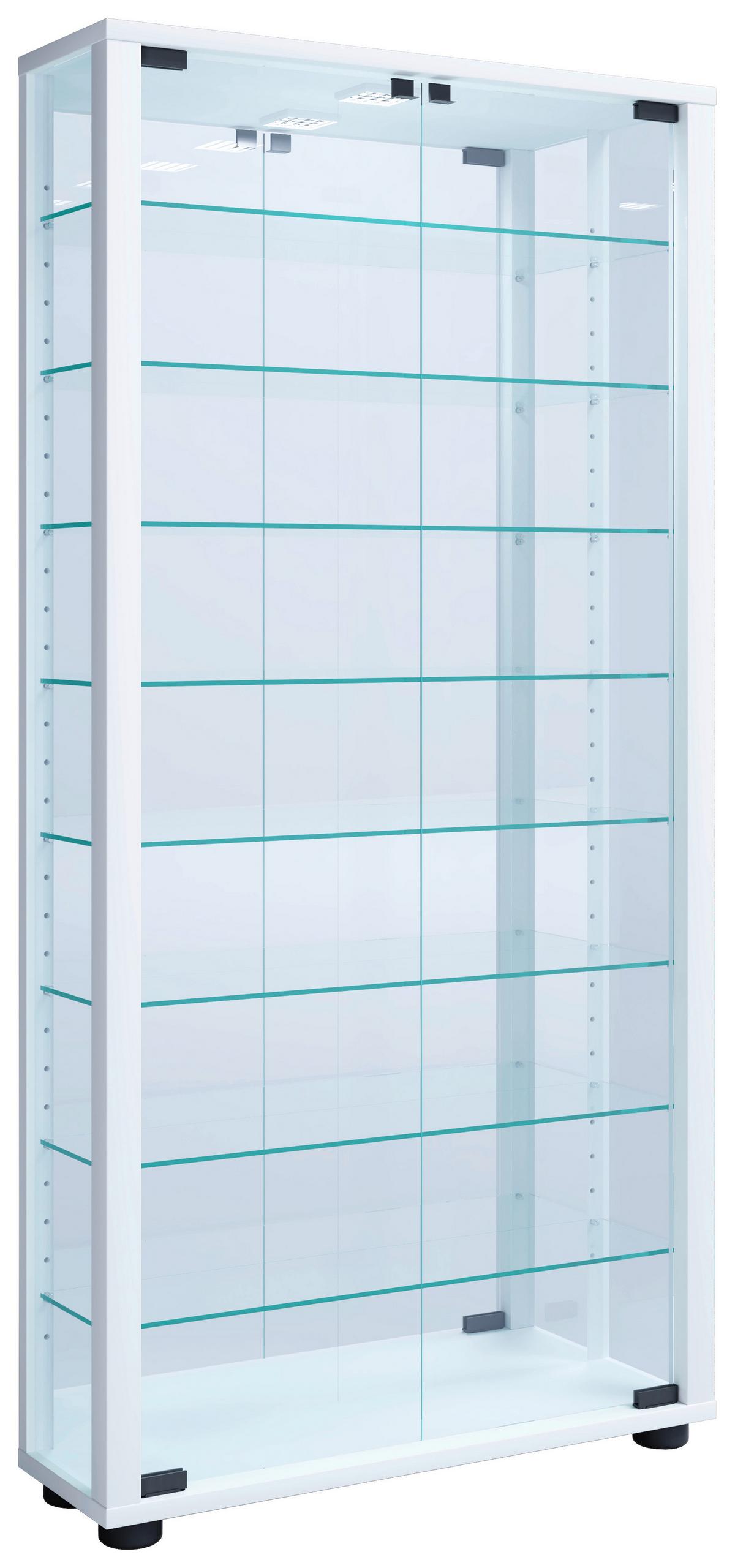 Viseča Vitrina Vitrosa, Bela - črna/bela, Moderno, umetna masa/steklo (59/114,3/18cm) - MID.YOU