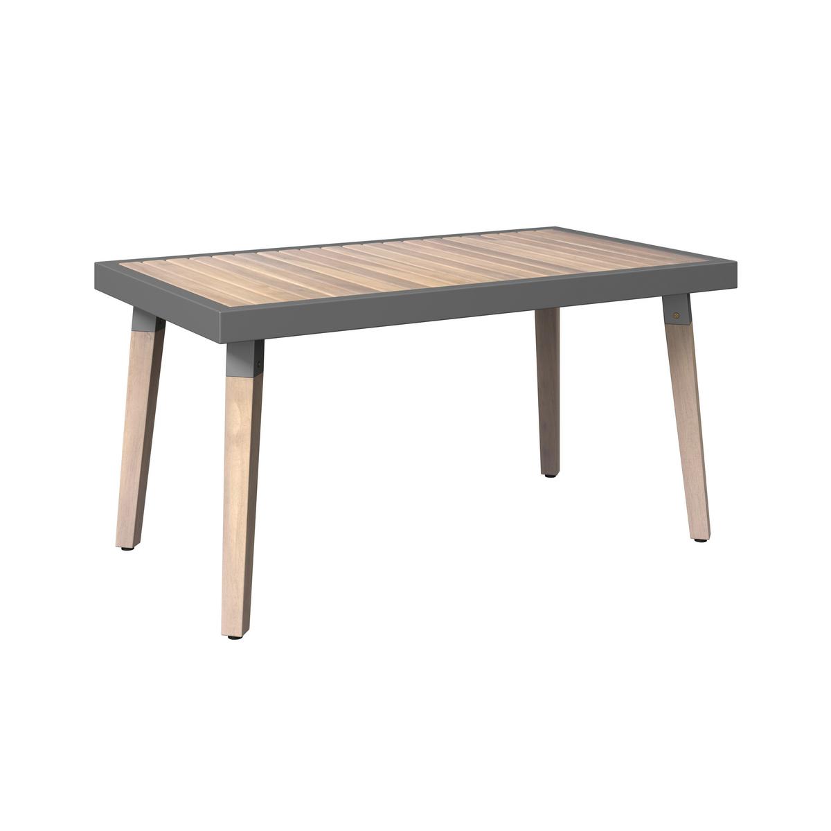 Loungegarnitur Elodie Grau Echtholz/Textil - Greige/Creme, Modern, Holz/Kunststoff - Bessagi Garden
