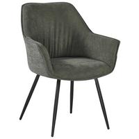 Armlehnstuhl Grün - Schwarz/Grün, Modern, Textil/Metall (64/85/62cm) - Mömax