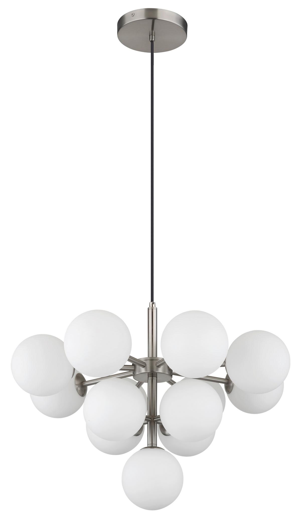 HÄNGELEUCHTE 56143-13N - Nickelfarben, Design, Glas/Metall (56/120cm) - Globo