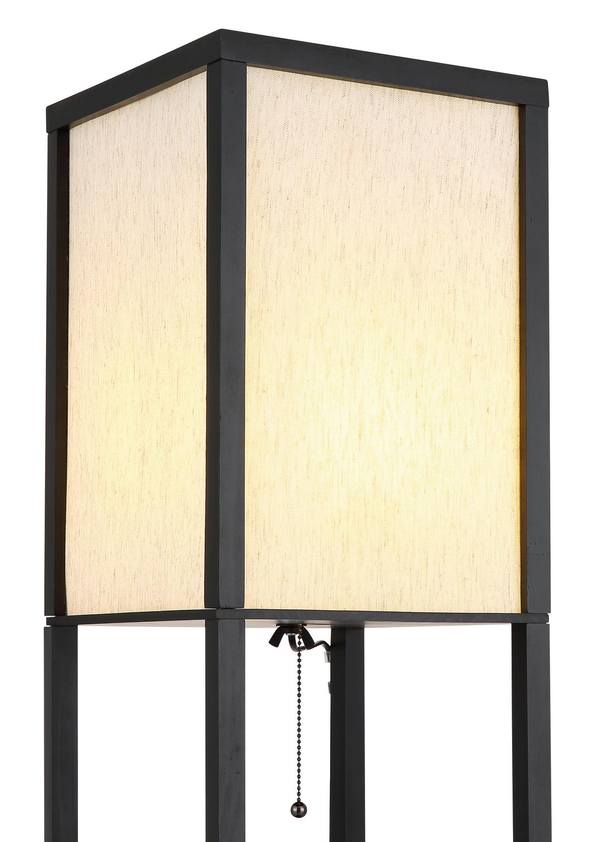 Állólámpa 58611s Tabitha - natúr színű/fekete, Design, textil/fa (26/26/159cm) - Globo