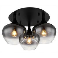Deckenleuchte Maxy in Schwarz max. 40 Watt - Schwarz, Glas/Metall (45/25,5cm) - Globo