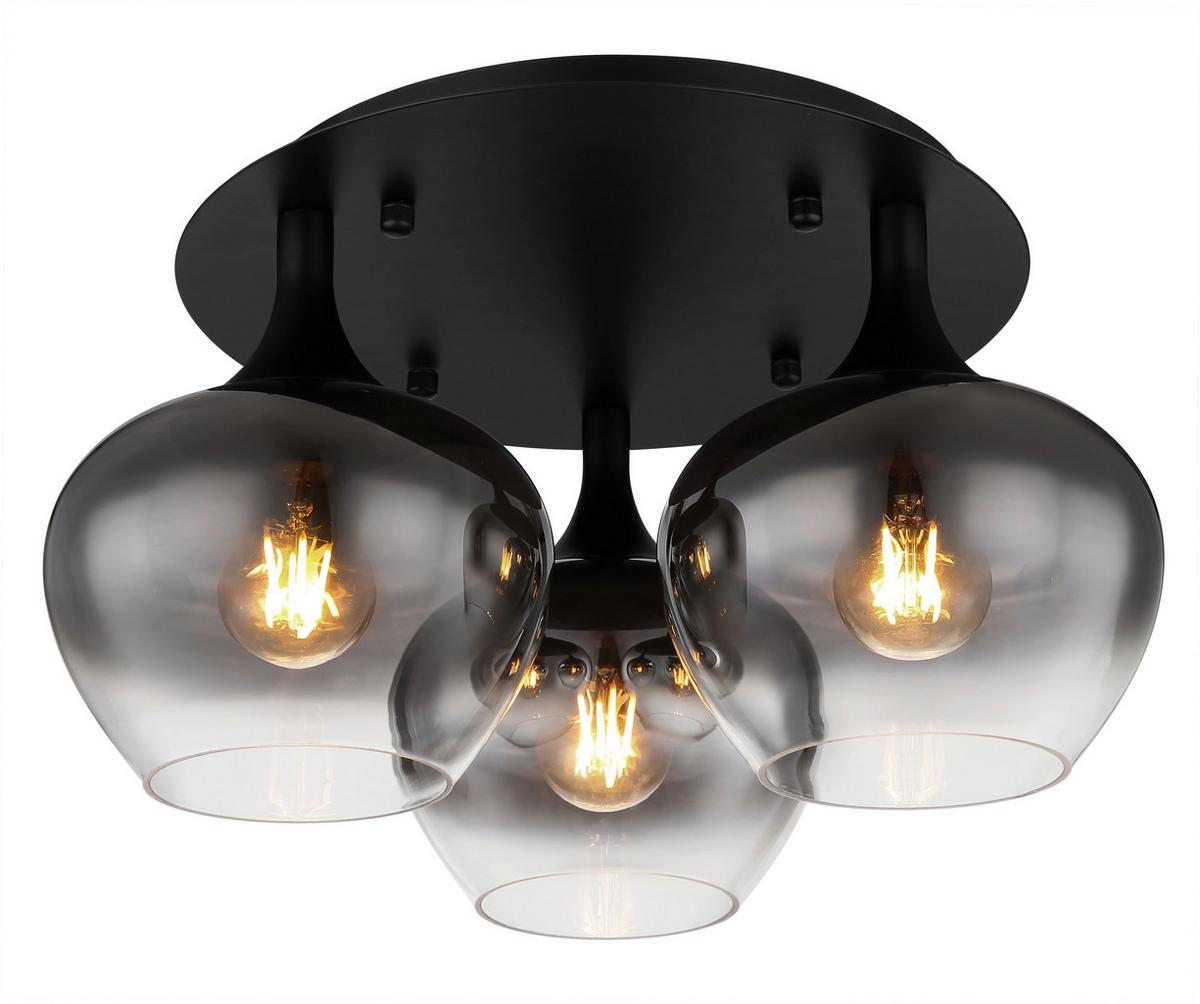 Deckenleuchte Maxy in Schwarz max. 40 Watt - Schwarz, Glas/Metall (45/25,5cm) - Globo