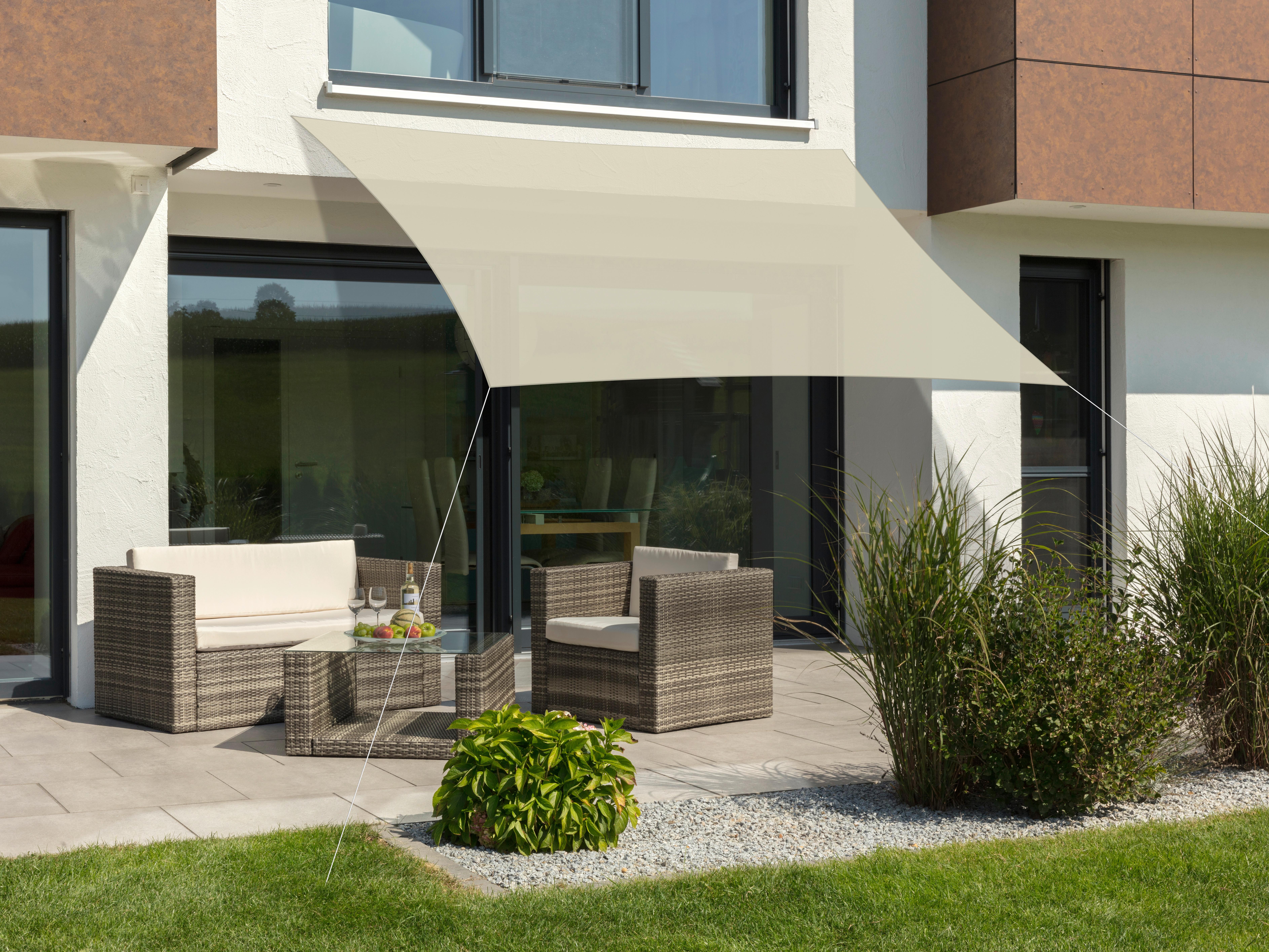 Sonnensegel Teneriffa Rechteck ca.360x0,5x250cm Naturfarben - Naturfarben, Basics, Textil (360/0,5/250cm) - Schneider