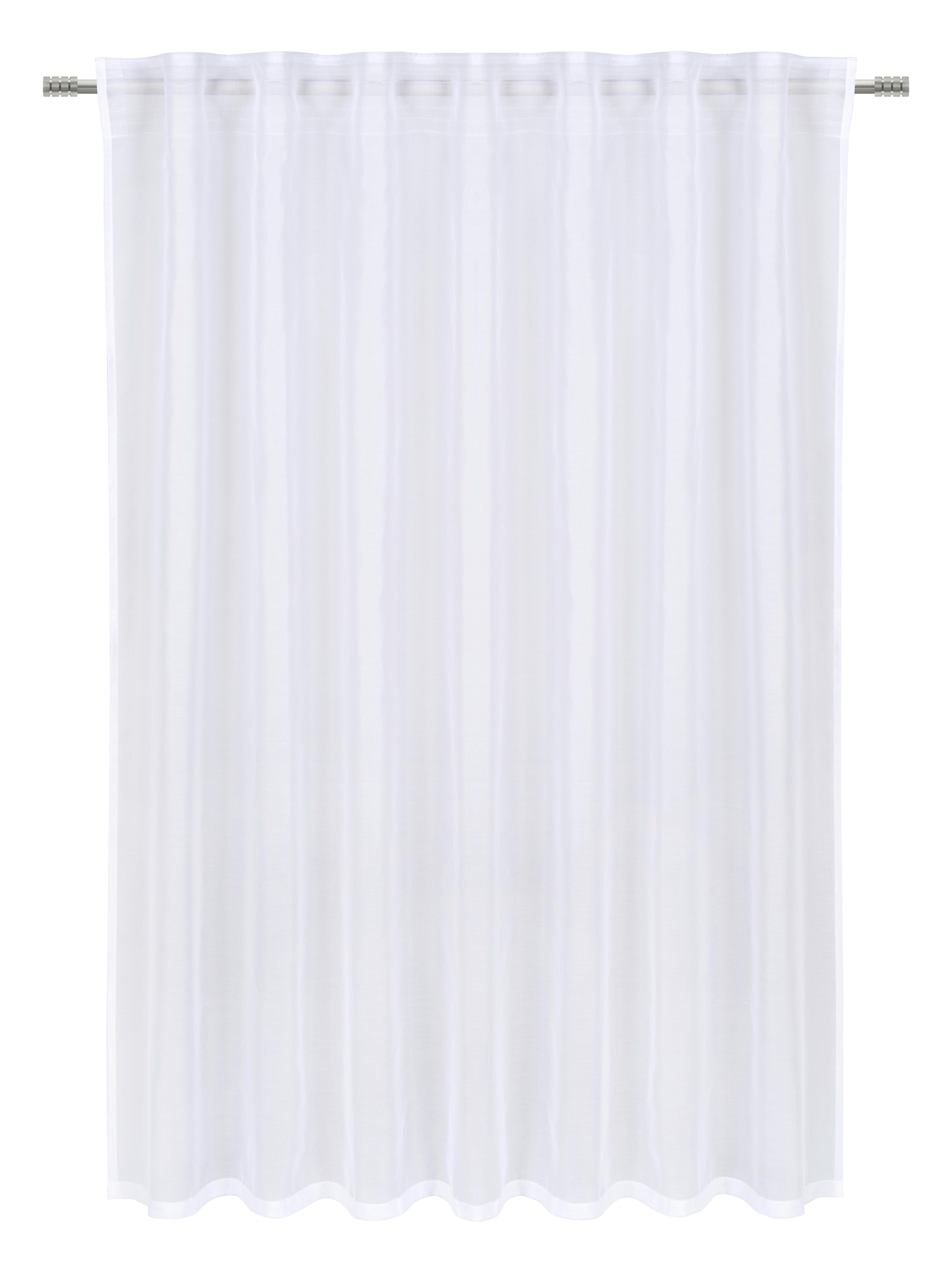 Končana Zavesa Leo Transparent 145cm - bela, tekstil (140/145cm) - Modern Living
