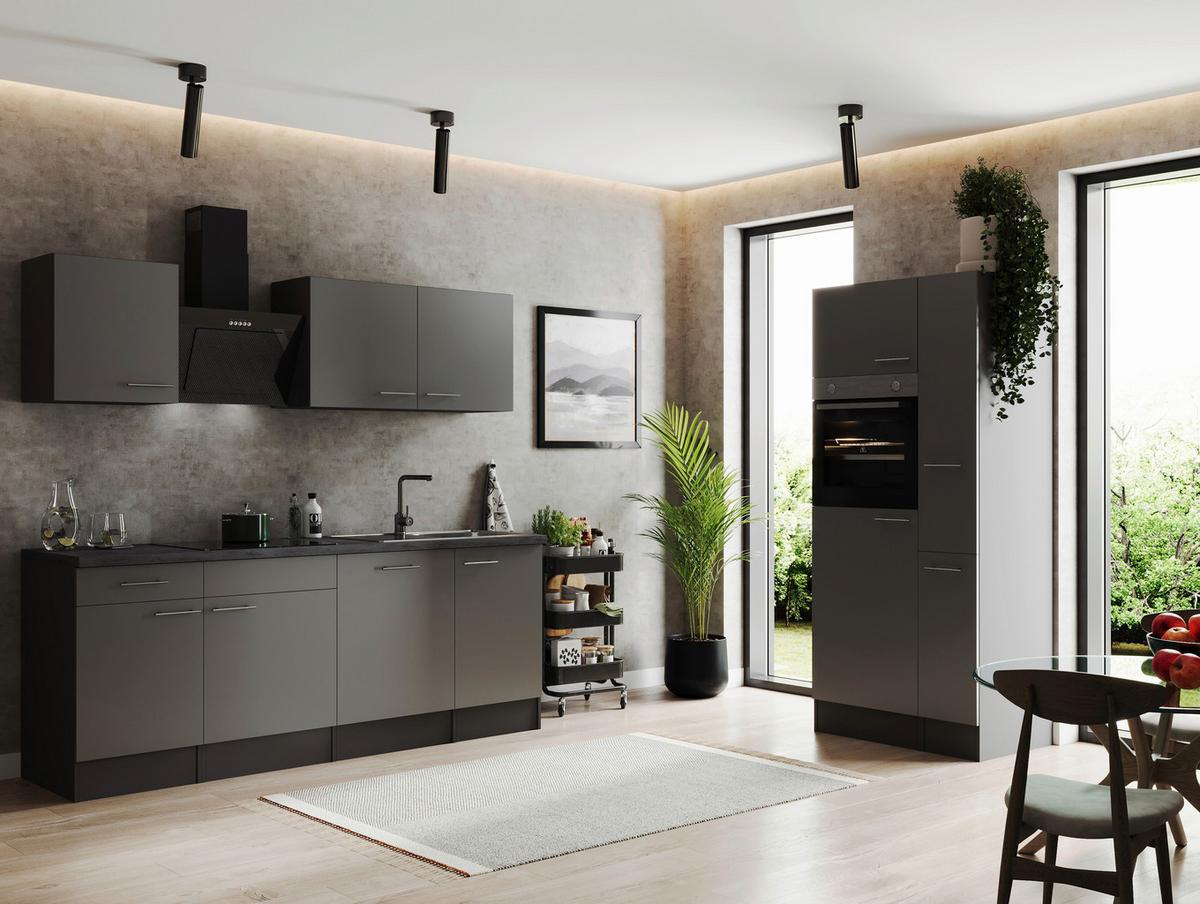 Kuhinjski Blok Z Aparati Oliver, 310cm - srebrne barve/siva, Design, kovina/leseni material (310cm) - Respekta