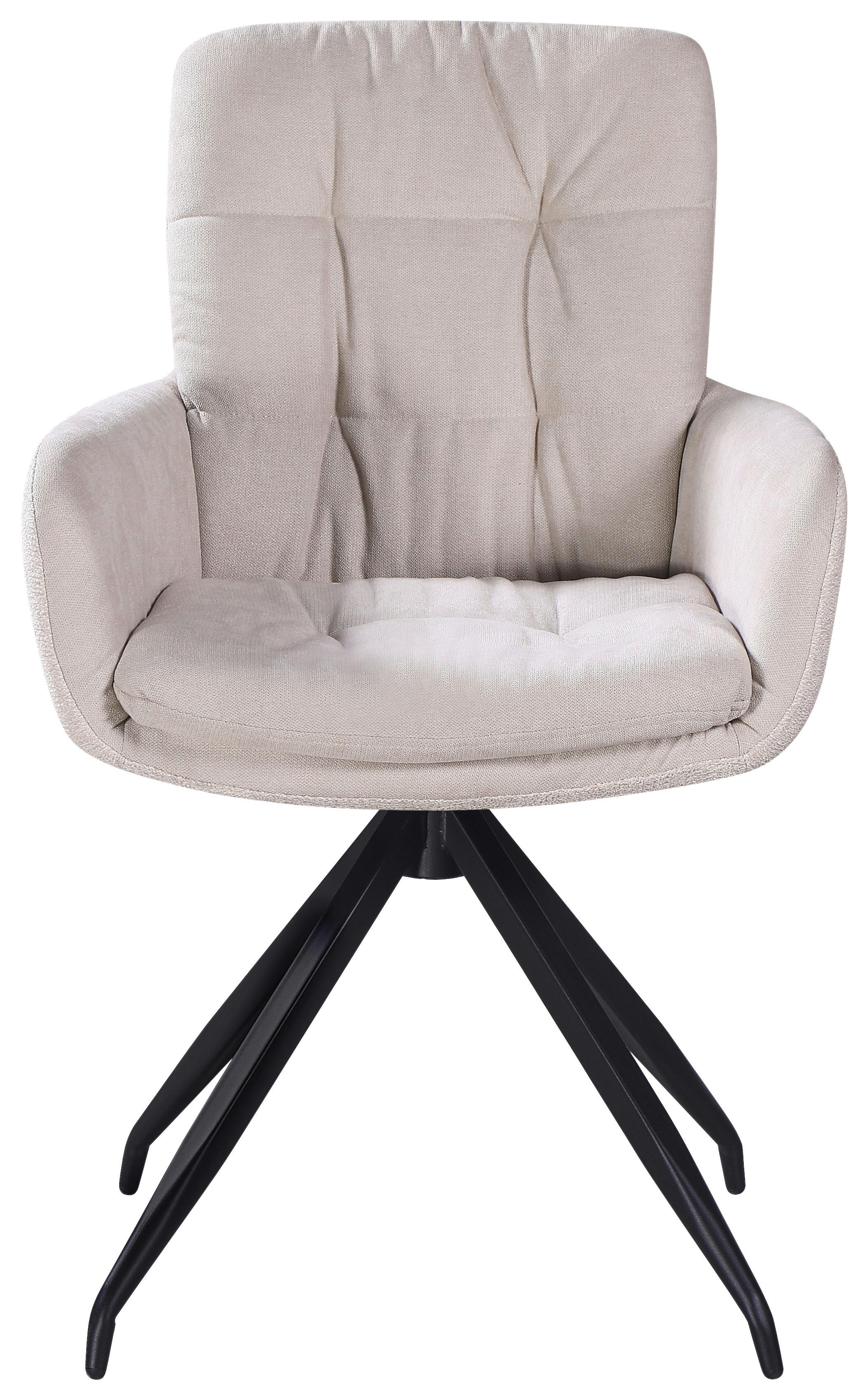 STOL MED ARMSTÖD NOVA - beige/svart, Modern, metall/textil (61/89/67cm) - Mömax