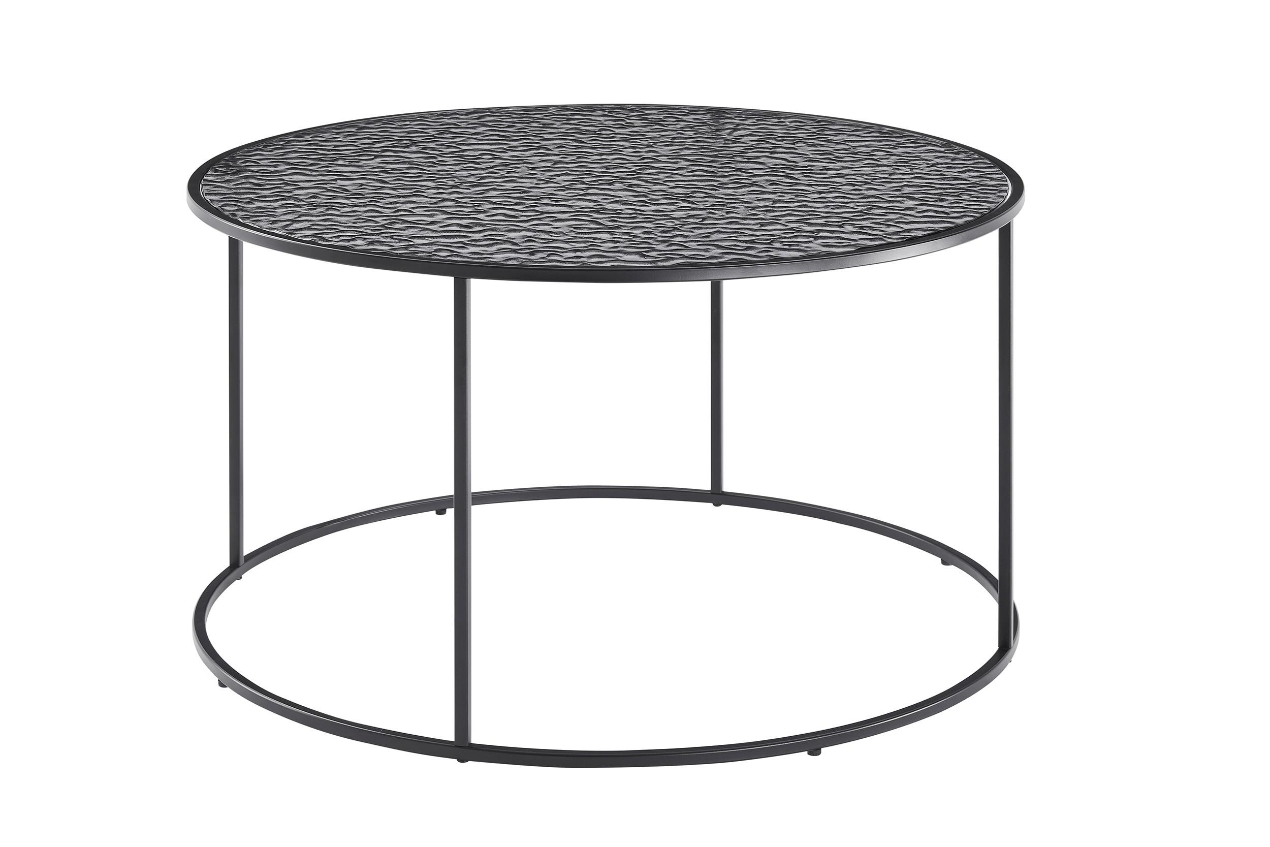 Klubska Miza Black, Črna - črna, Design, kovina/steklo (80/45cm) - Livetastic