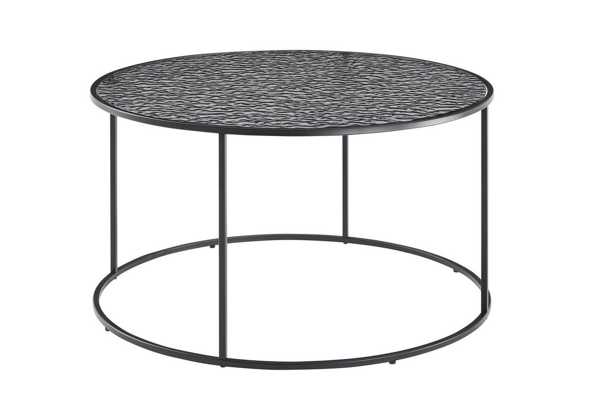 Klubska Miza Black, Črna - črna, Design, kovina/steklo (80/45cm) - Livetastic