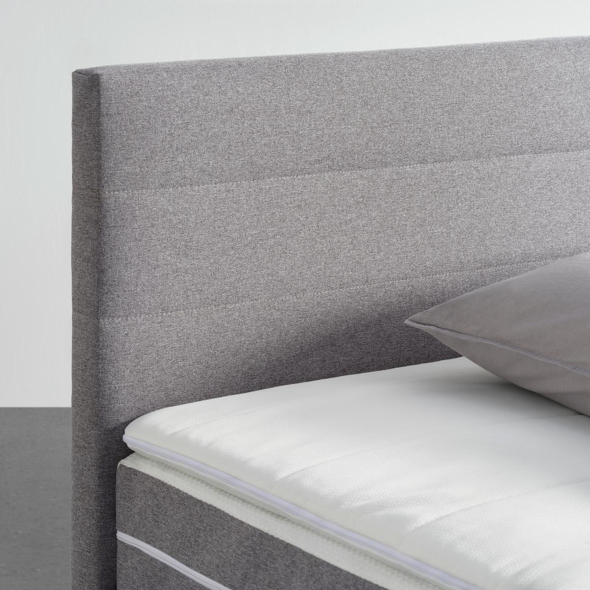 Boxspringbett Palermo in Grau ca. 180x200cm - Chromfarben/Grau, KONVENTIONELL, Kunststoff/Textil (180/200cm) - Based