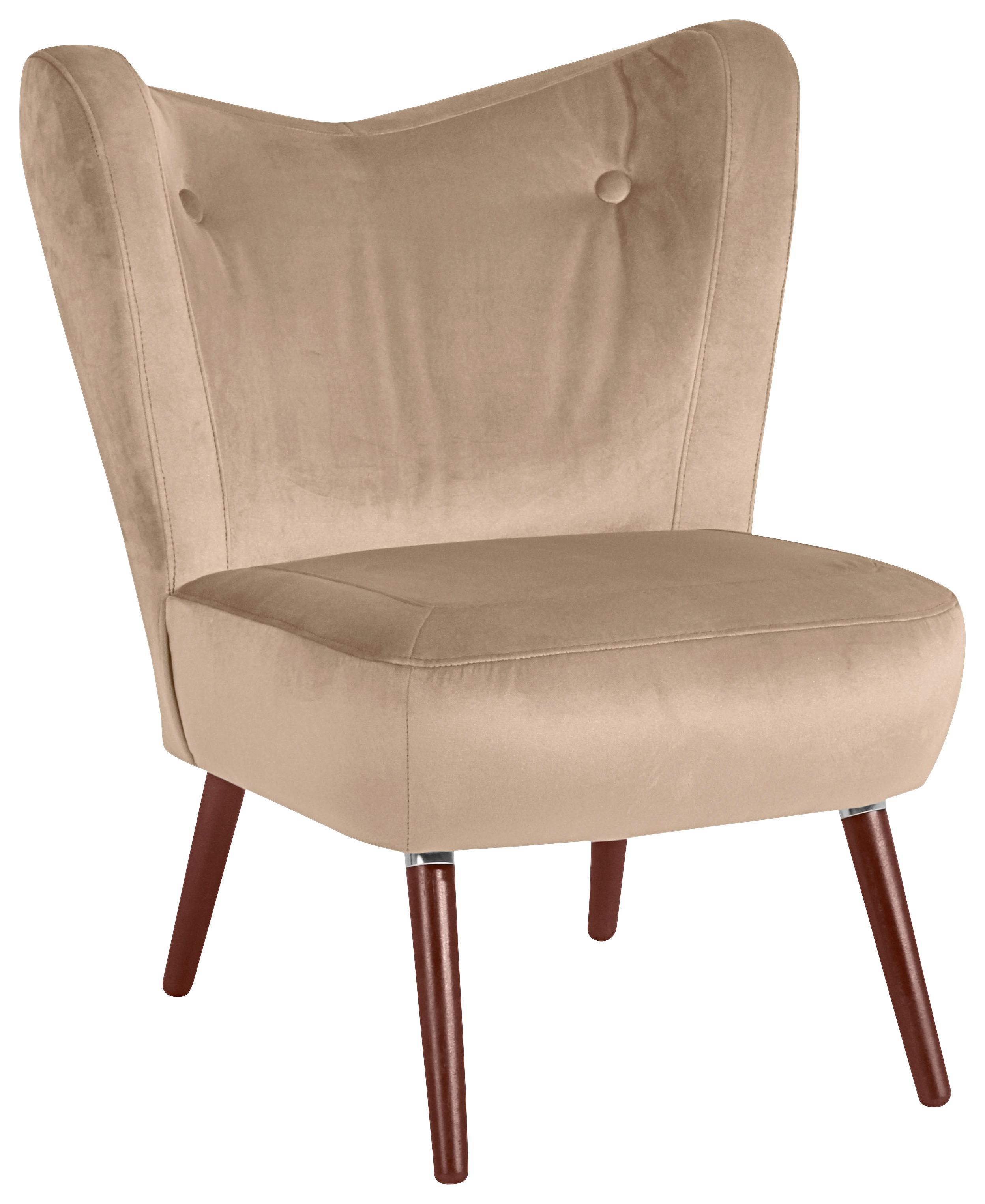 SESSEL SARI - Sandfarben/Nussbaumfarben, Design, Holz/Holzwerkstoff (70/86/69cm) - Max Winzer