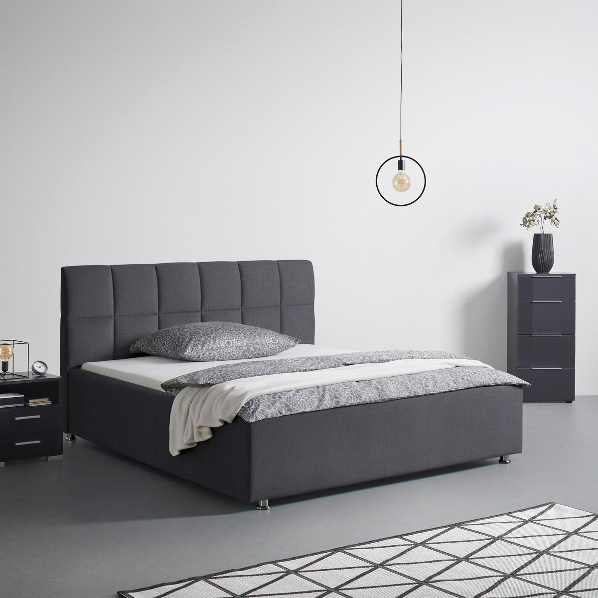 Oblazinjena Postelja Bogner, 180x200, Barva Grafita - barve kroma/barve grafita, Konvencionalno, tekstil (180/200cm) - Premium Living