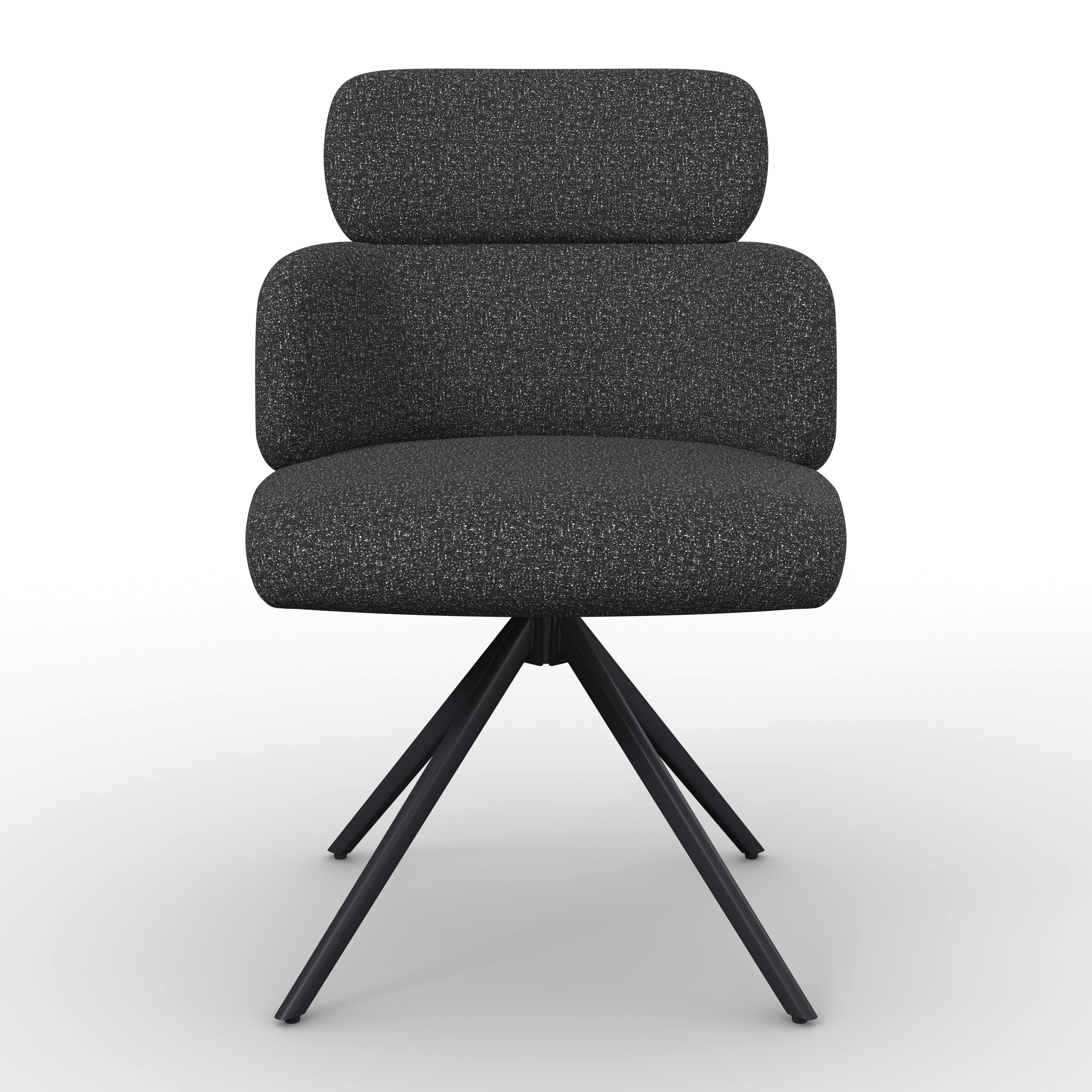 STOL MED ARMSTÖD KARO - svart, Modern, metall/textil (58/88/65cm) - Bessagi Home