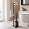 WC-BORSTE MED PAPPERSHÅLLARE GREGOTTI-2 -SB- - svart, Modern, metall/plast (20/71/20cm) - Mömax