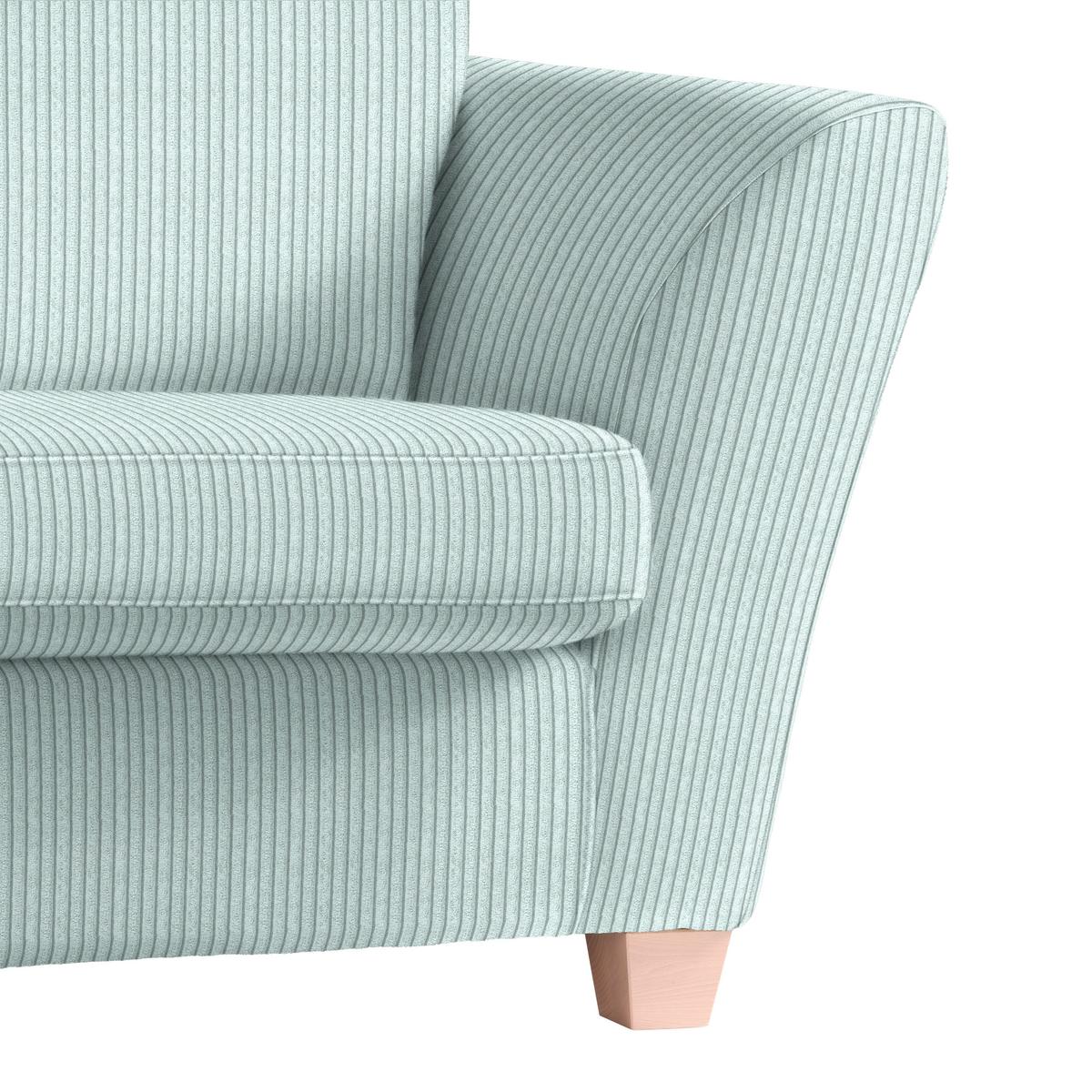 2-Sitzer-Sofa Devado Hellblau Cord - Naturfarben/Hellblau, Holz/Textil (190/70-85/95cm) - Mömax