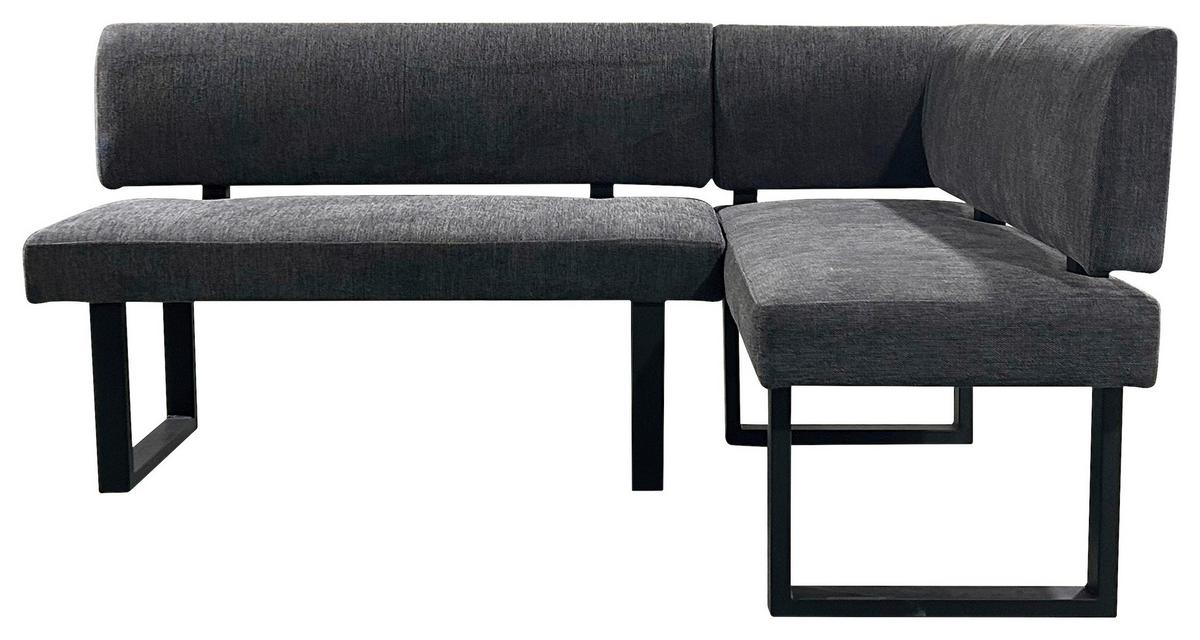 Eckbank Vancouver Grau/Schwarz - Anthrazit/Schwarz, Design, Textil/Metall (181,5/125cm) - MID.YOU