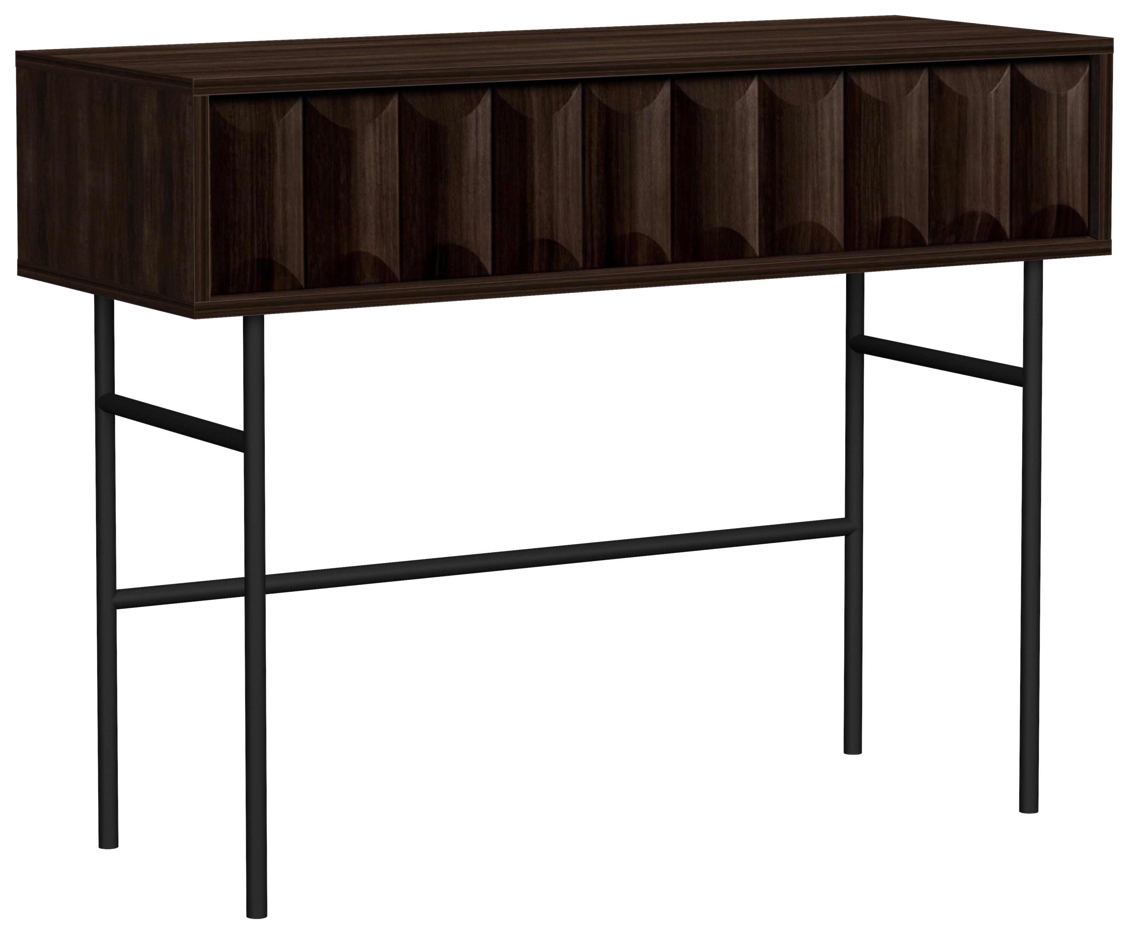 Konsole Diamond Dunkelbraun - Dunkelbraun/Schwarz, MODERN, Holzwerkstoff/Metall (105/40/81cm) - Mömax