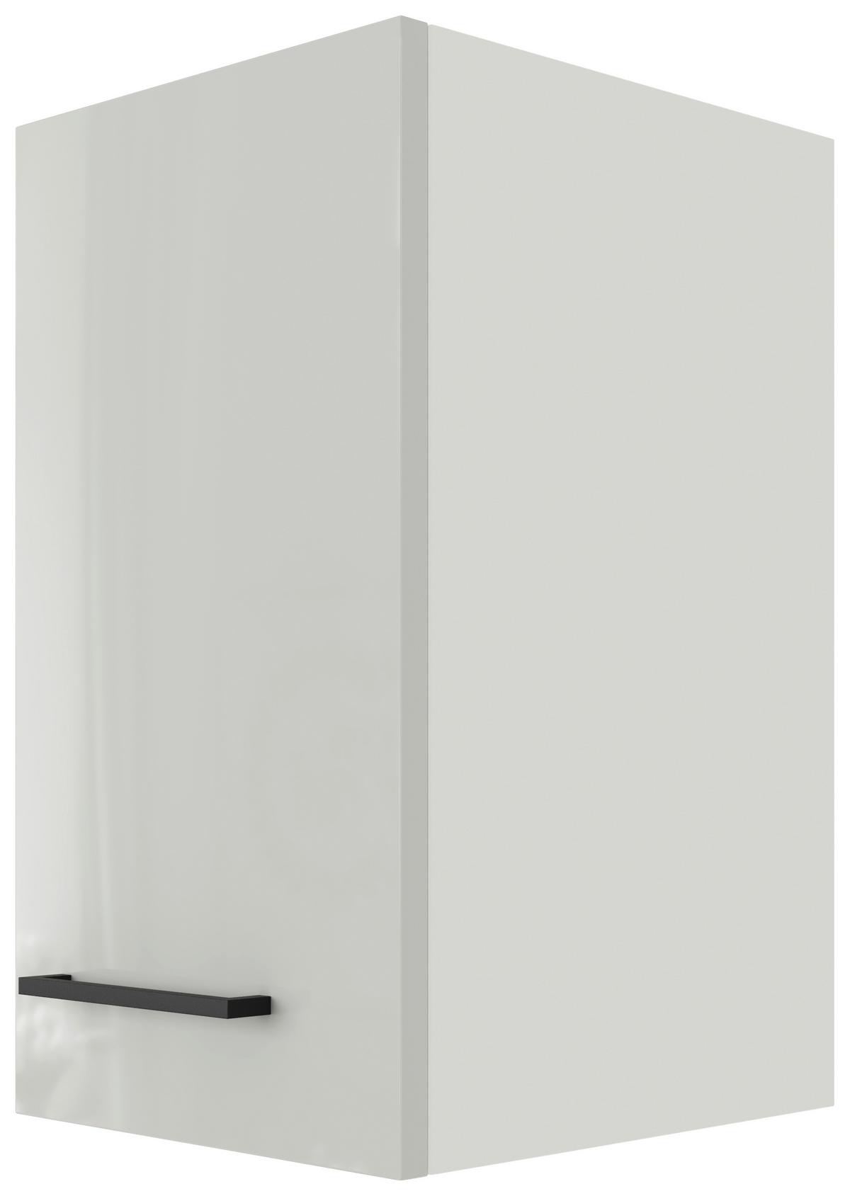Küchenoberschrank in Lichtgrau glänzend - Schwarz/Grau, MODERN, Holzwerkstoff/Metall (30/54/32cm) - FlexWell
