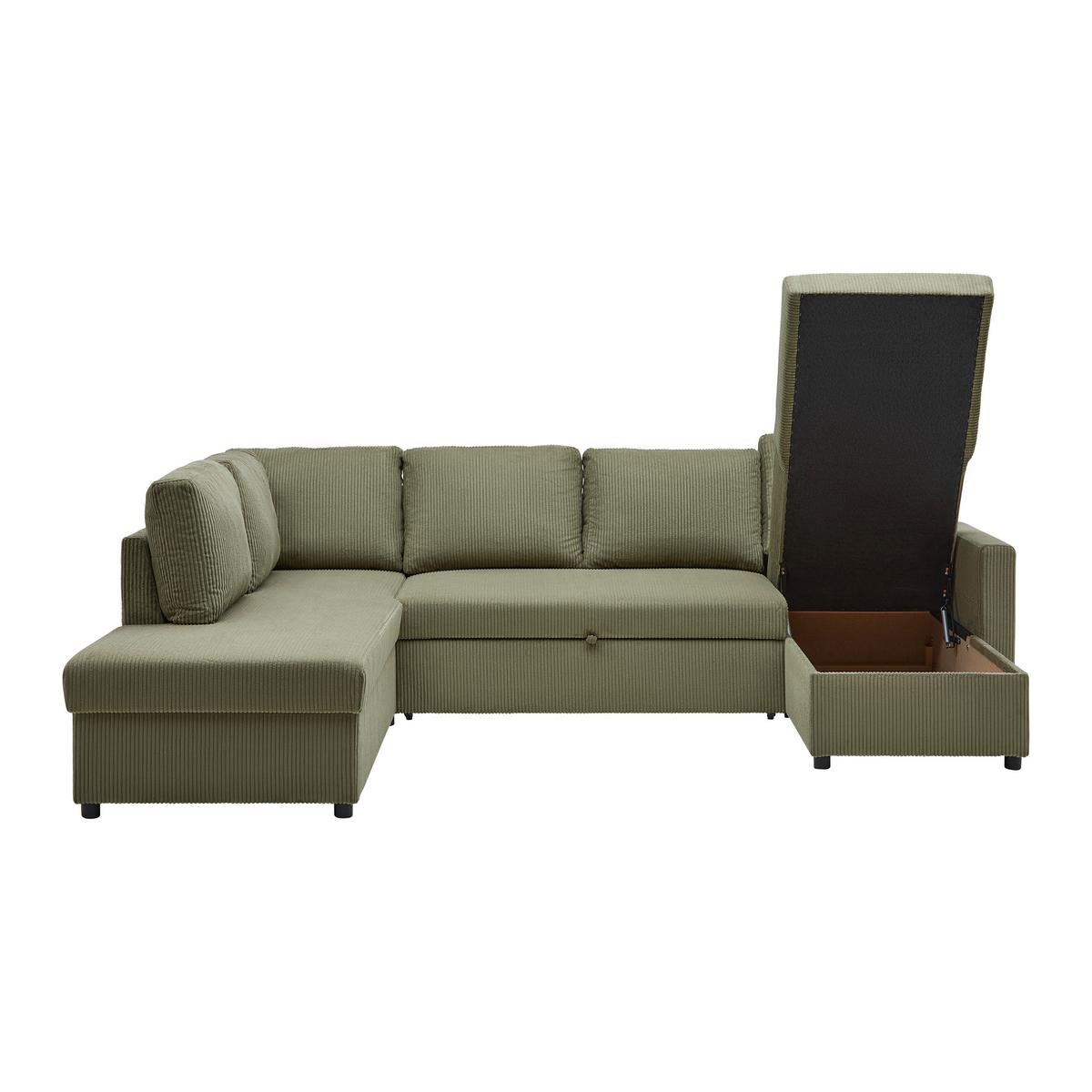 Sarokkanapé Martina - zöld, Modern, faalapú anyag/textil (204/276/146cm) - Mömax
