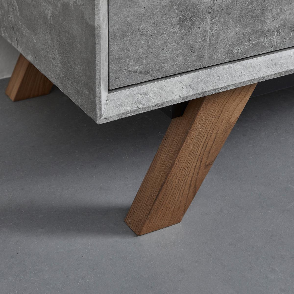 HIGHBOARD in grau "Casper" - Eichefarben/Grau, Modern, Holz (100/133,5/40cm) - Bessagi Home