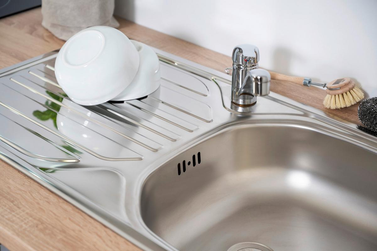 Majhna Kuhinja Z Aparati Merle, 160cm - barve hrasta/bela, Design, kovina/leseni material (160cm) - Respekta