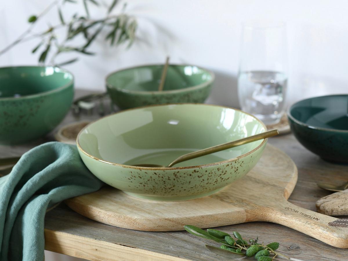 Set Posod Green Life, 12-Delni - zelena, Basics, keramika - Creatable