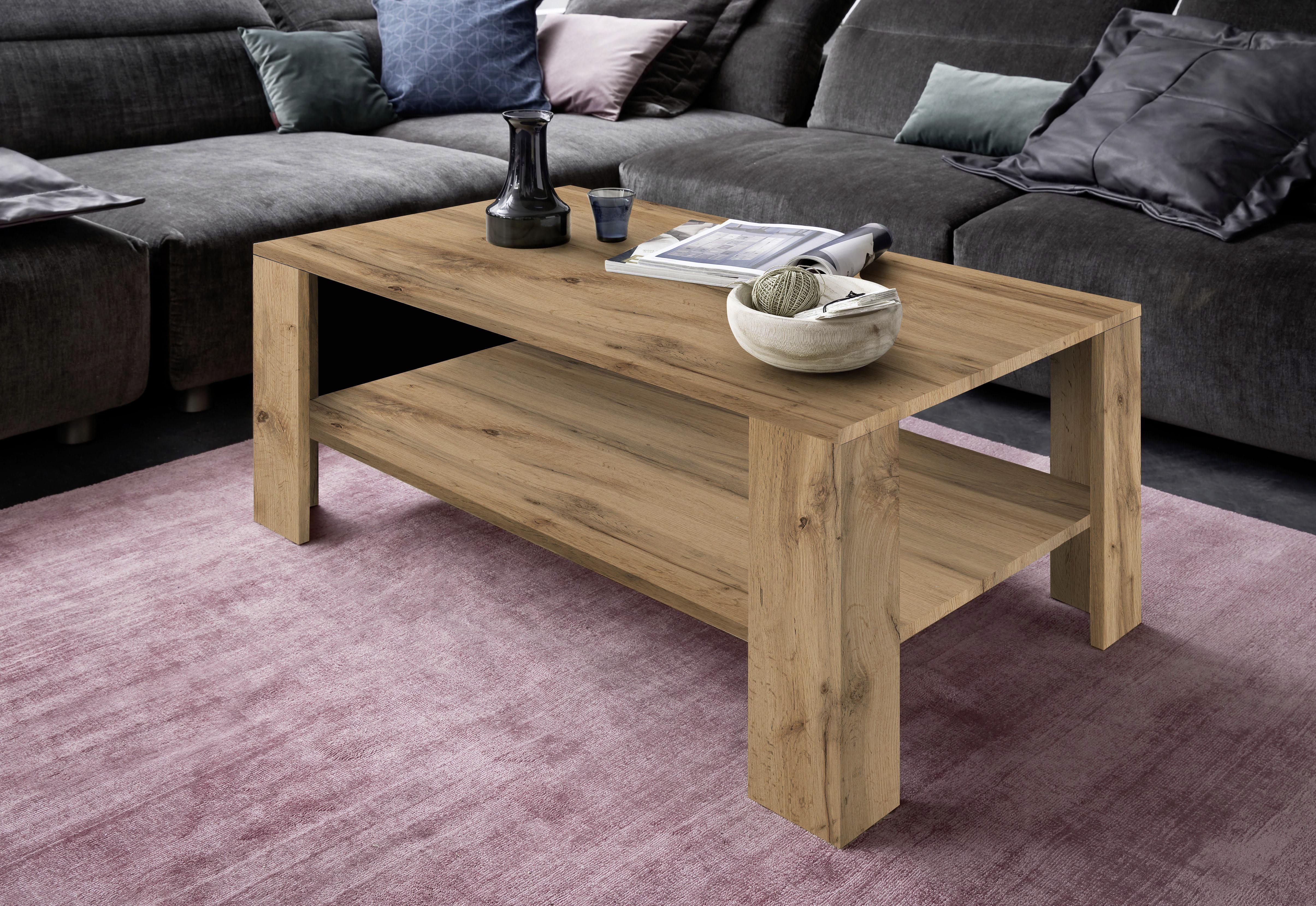 Dohányzóasztal Tölgy Színű Gina - tölgyfa, Konventionell, faalapú anyag (100/37,5/50cm)