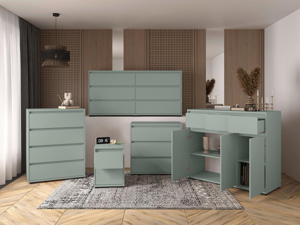 KOMODA LINE - zielony/antracytowy, Design, materiał drewnopochodny/tworzywo sztuczne (80/103/48cm) - Carryhome