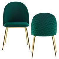 Set Stolov Wl6.403 - zlate barve/zelena, Moderno, kovina/tekstil (53/86/50cm) - MID.YOU
