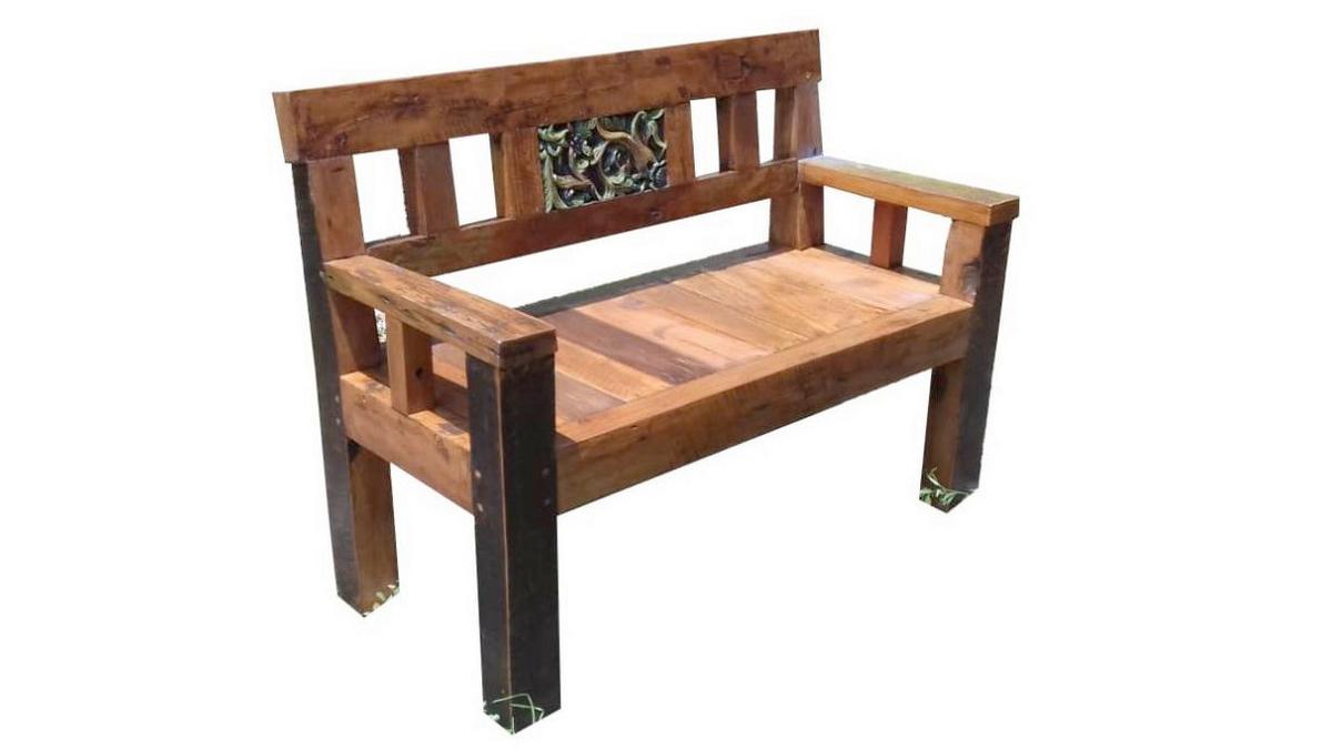 Gartenbank Sumba Teak 2-Sitzer - Dunkelbraun, Basics, Holz (120/90/55cm) - Gardenson