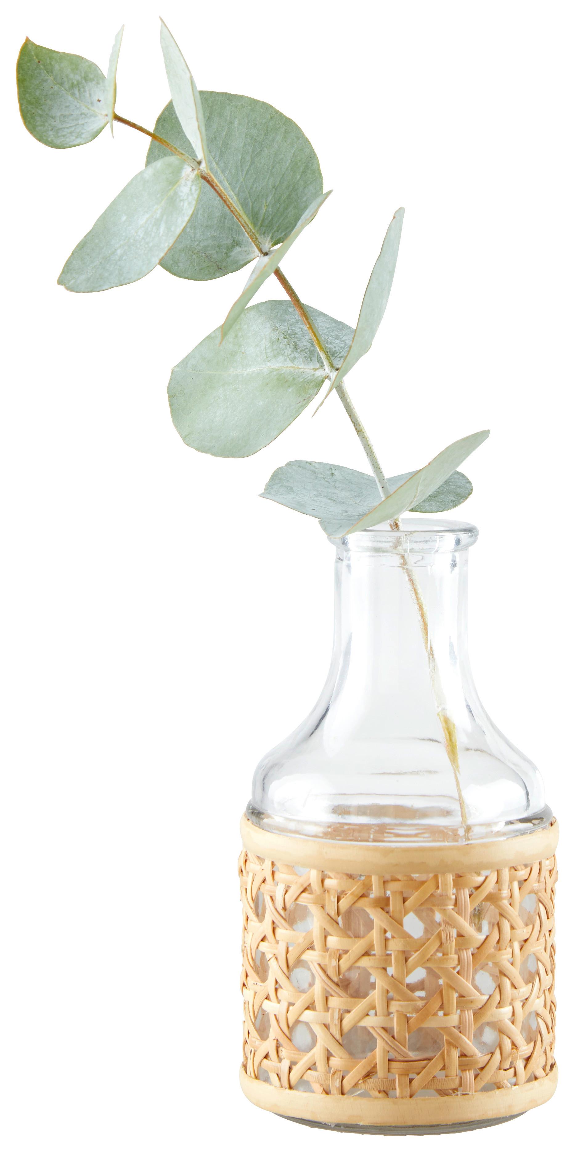 Dekoflasche Wien in Klar/Naturfarben - Klar/Naturfarben, Basics, Glas/Naturmaterialien (7/13cm) - Modern Living