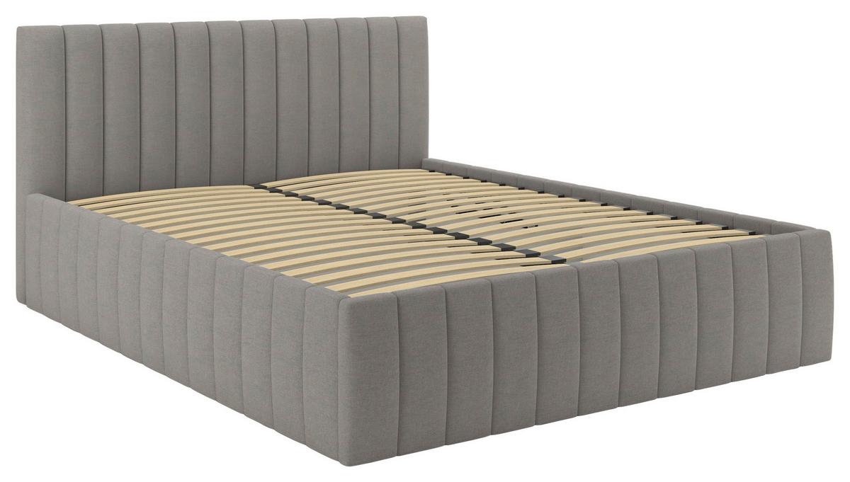 Polsterbett Orinoco Dunkelgrau ca. 160x200cm - Dunkelgrau/Schwarz, MODERN, Holz/Holzwerkstoff (160/200cm) - Mömax