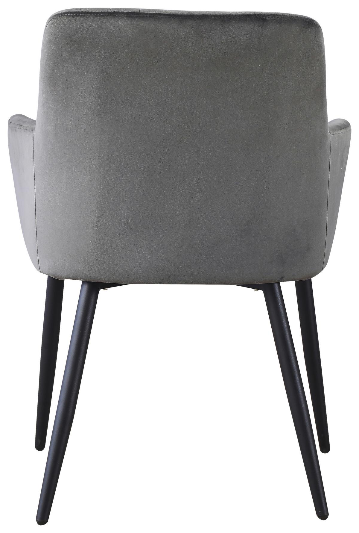 KRZESŁO Z PODŁOKIETNIKAMI KARIN - czarny/szary, Modern, metal/drewno (63/85/63cm) - MID.YOU