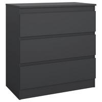 Komoda Mara 3 - antracit, Konvencionalno, drvo (77/80/42cm) - Modern Living