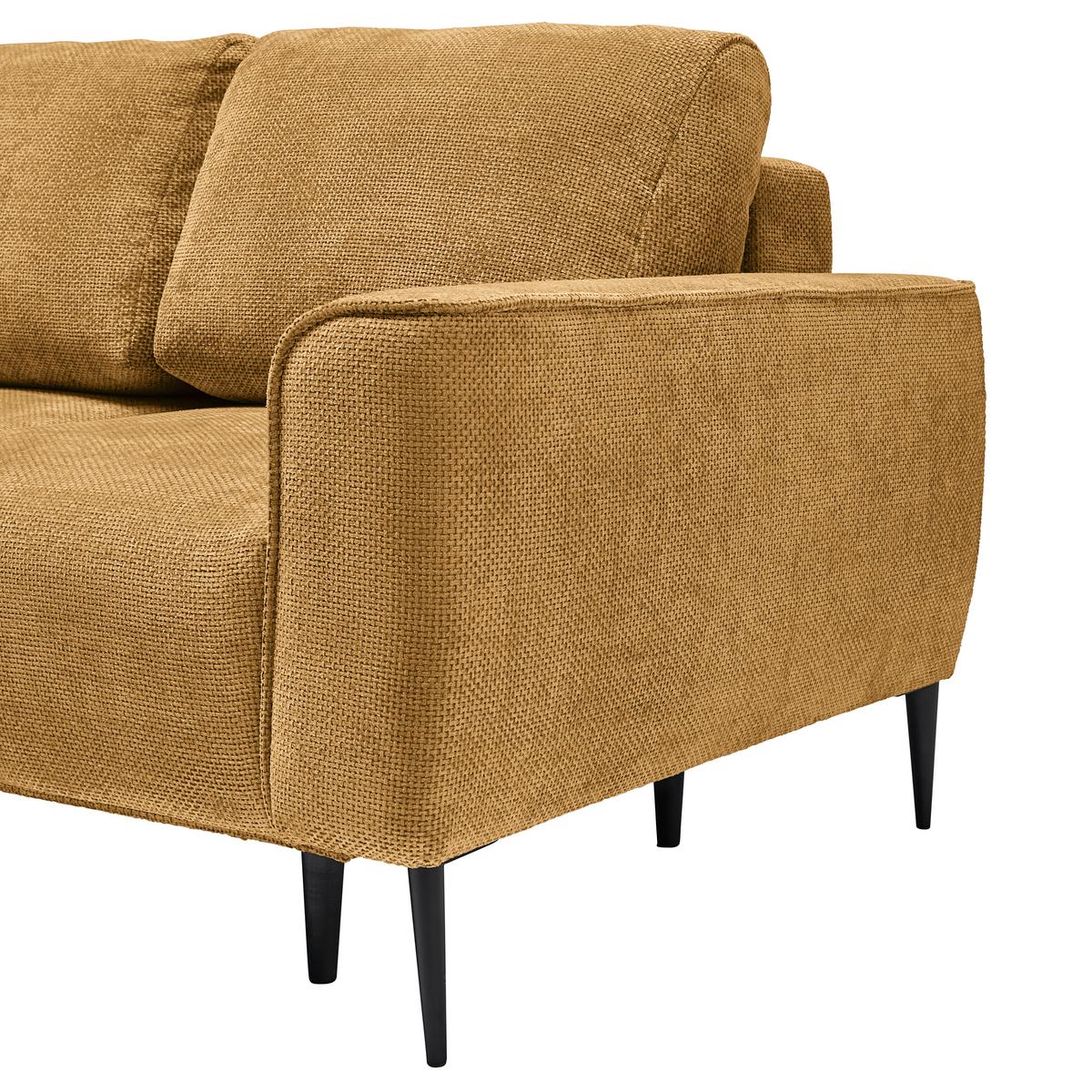 Ecksofa Custom Bernsteinfarben - Bernsteinfarben/Schwarz, MODERN, Textil/Metall (164/85/255cm) - Mömax
