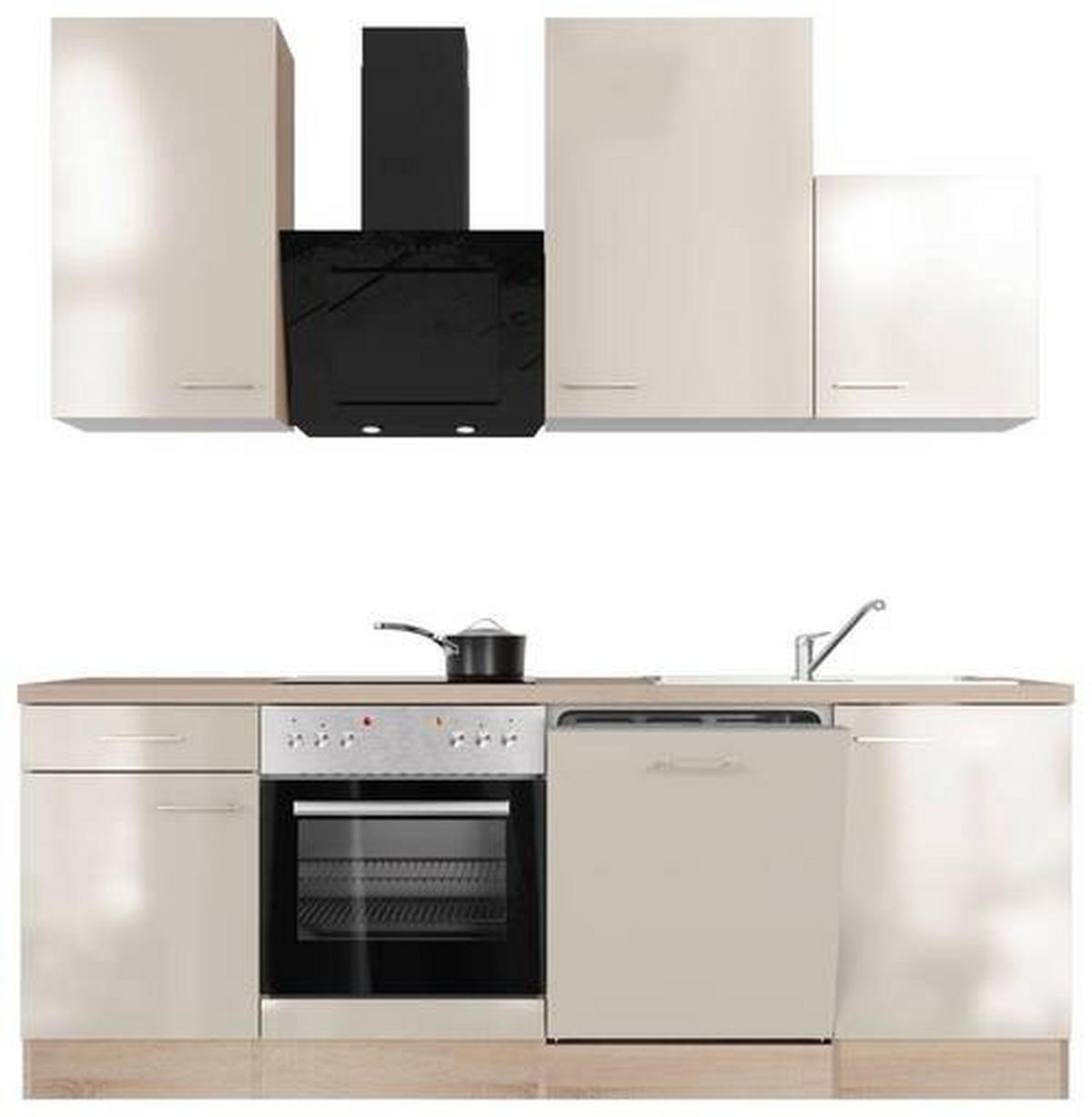 Kuhinjski Blok Z Aparati Nepal, Kašmir, Barva Hrasta - barve nerjavečega jekla/kašmir, Moderno, kovina/leseni material (220cm) - FlexWell
