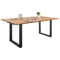 STÓŁ DO JADALNI TI-0594 - czarny/buk twardzielowy, Konventionell, metal/drewno (140/90/75cm) - Livetastic