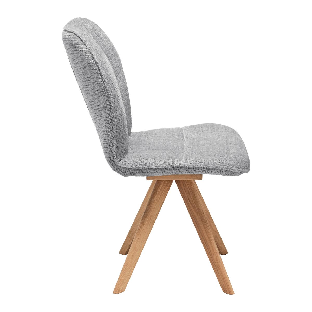 Stuhl Alba Hellgrau - Eichefarben/Hellgrau, Modern, Holz/Textil (50/91/63cm) - Mömax