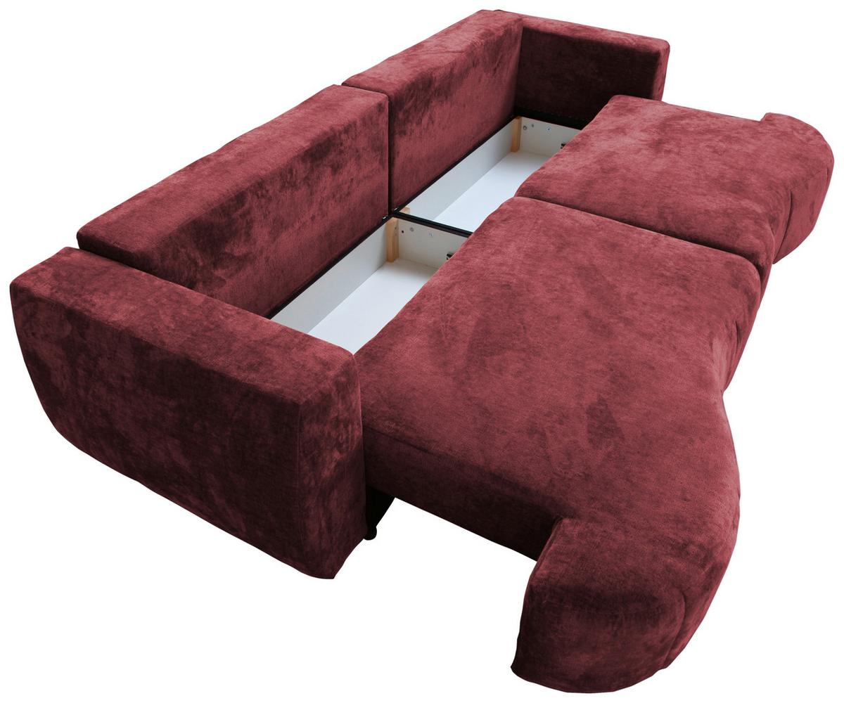 Mega Sofa Berg - bordo/crna, Trend, tekstil/plastika (292/71-99/127cm) - Modern Living