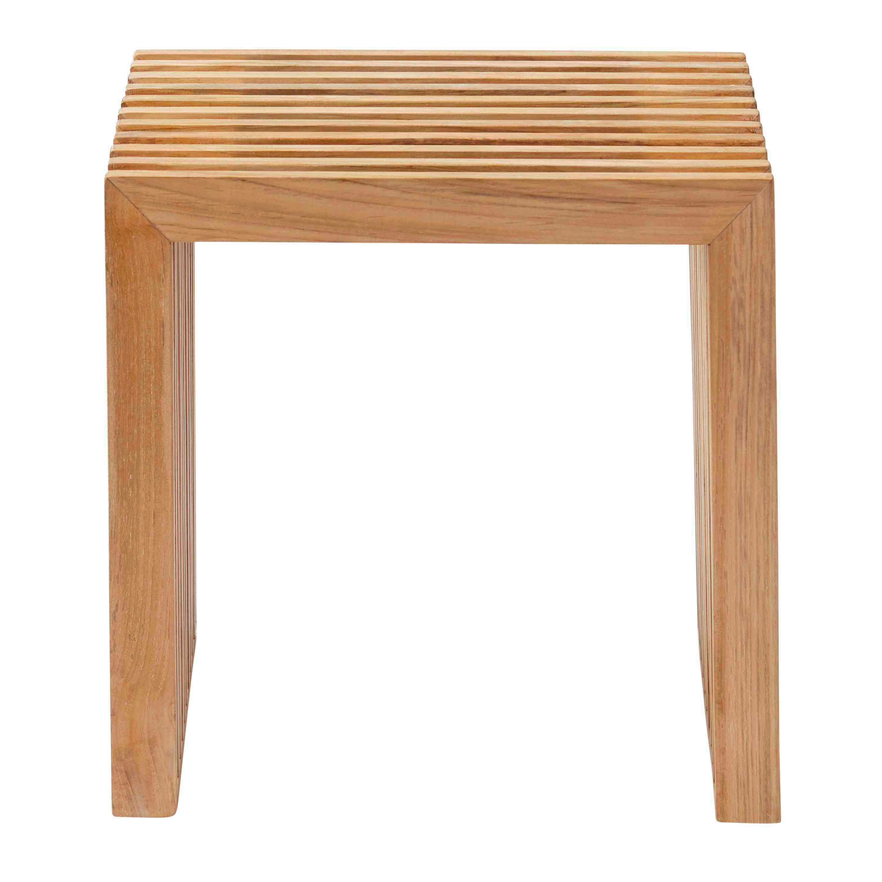 Hocker "Rib", Teak Innenhöhe ca. 39 cm - Teakfarben, KONVENTIONELL, Holz (45/43/35cm) - MID.YOU