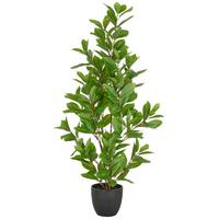 Kunstpflanze Epipremnum Grün/Schwarz ca. 90cm - Schwarz/Braun, Basics, Kunststoff (90cm) - P & B