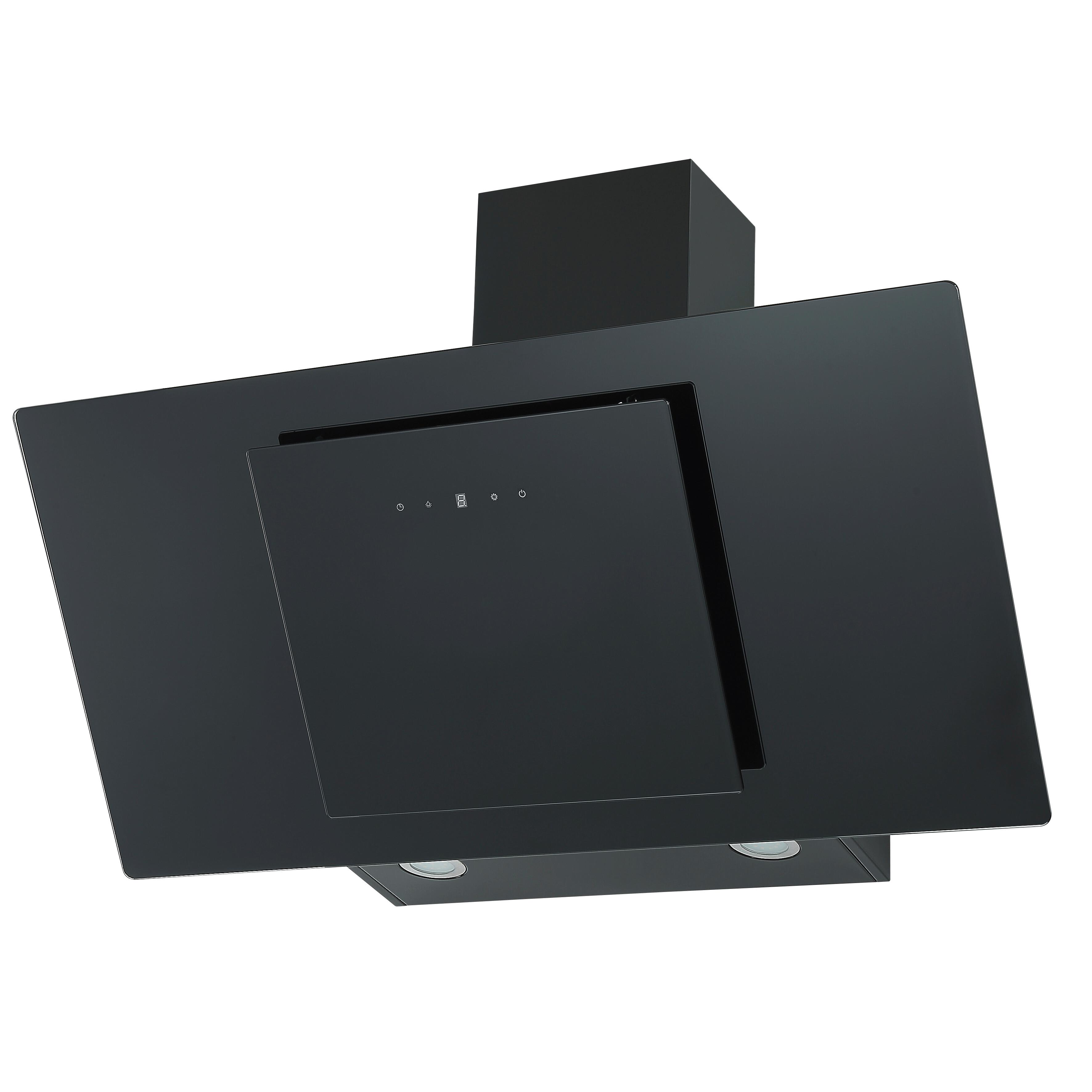 OKAP KUCHENNY SY-103A9-E4-C118-L52-900 - czarny, Basics, metal/szkło (90/43/114cm)