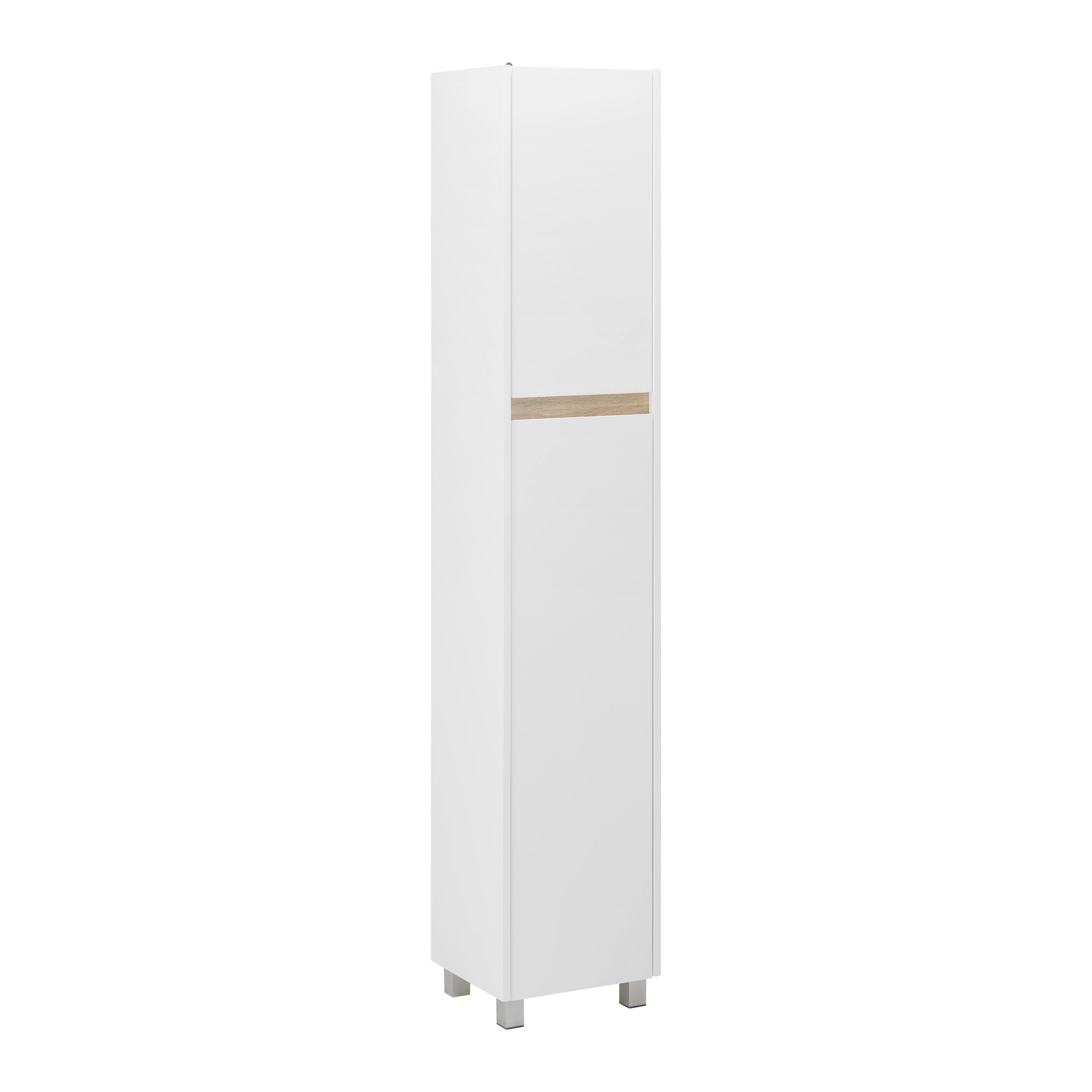 Magasszekrény Massimo - fehér, Modern (33/175/30cm) - Bessagi Home
