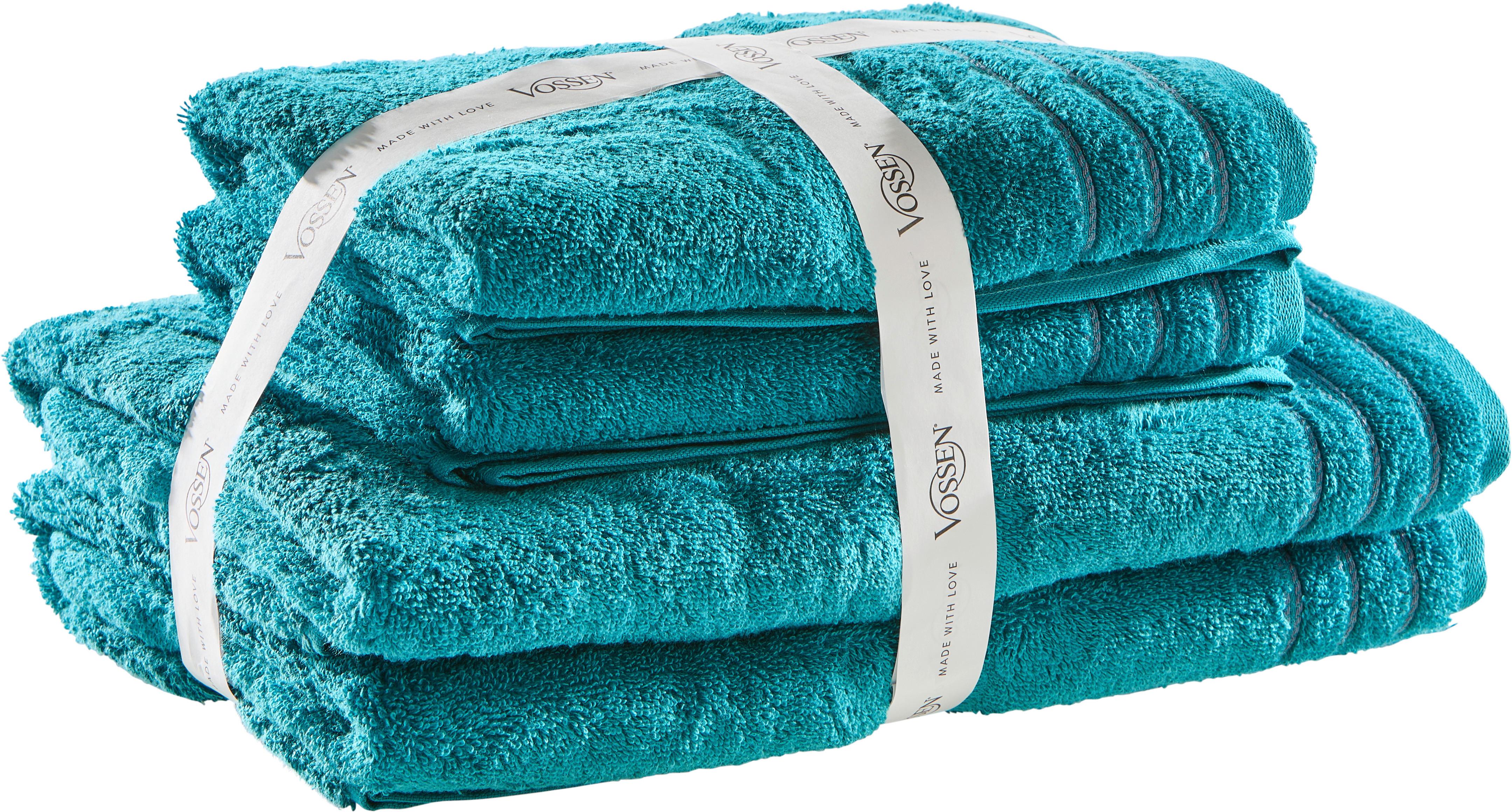 ZESTAW RĘCZNIKÓW FROTTE SET GROSSETTO - zielony, Basics, tkanina - Vossen