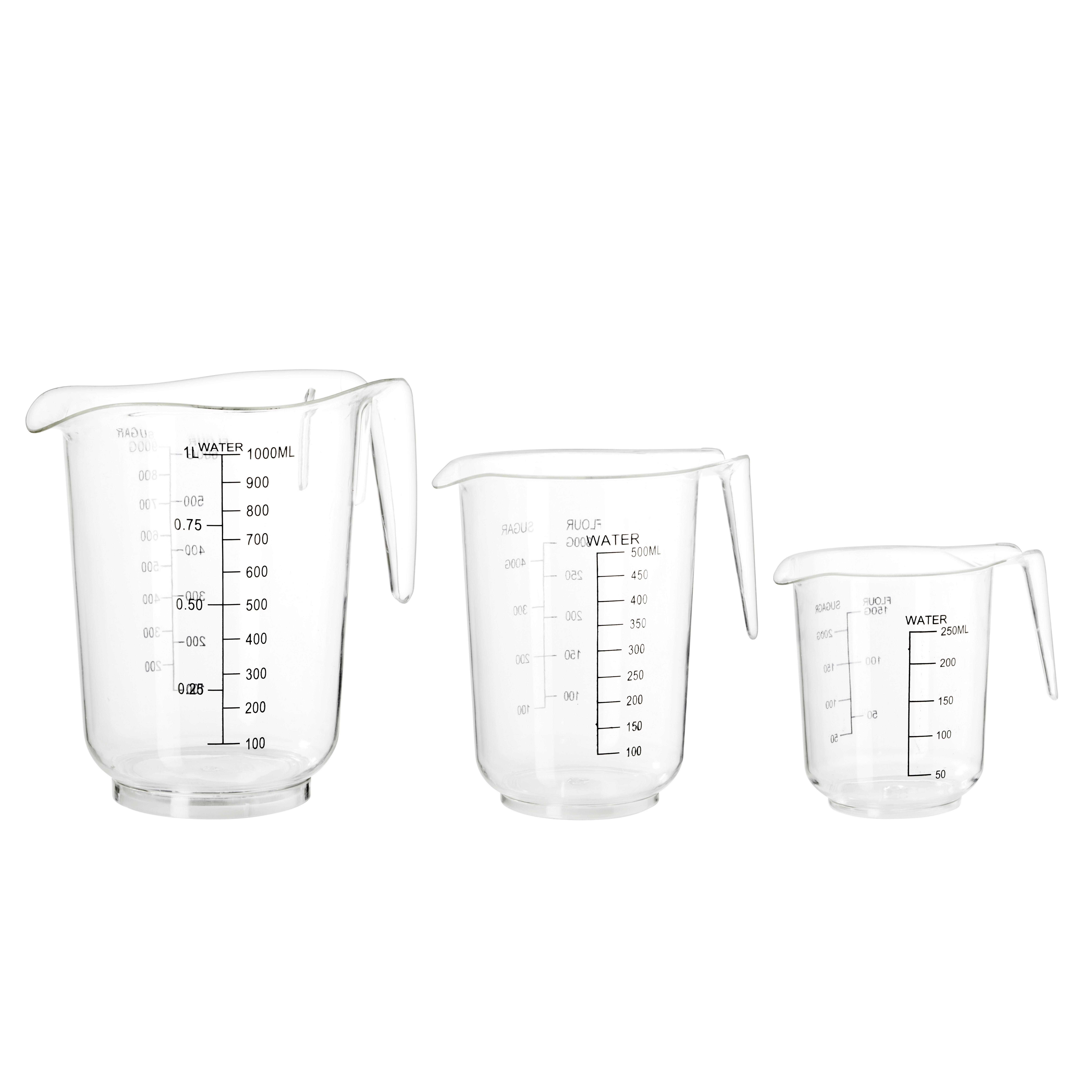 Messbecherset Anneliese 3-teilig - Transparent, KONVENTIONELL, Kunststoff (15/16/12,5cm)