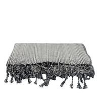 RĘCZNIK PLAŻOWY PLAID - szary, Konventionell, tkanina (85/170cm) - Esposa