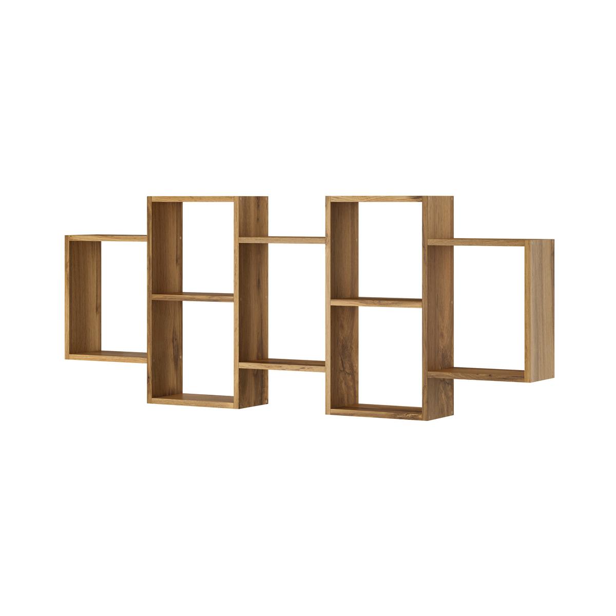 Stenski Regal Trio, Barva Hrasta - hrast wotan, Basics, leseni material (160,8/65cm) - P & B