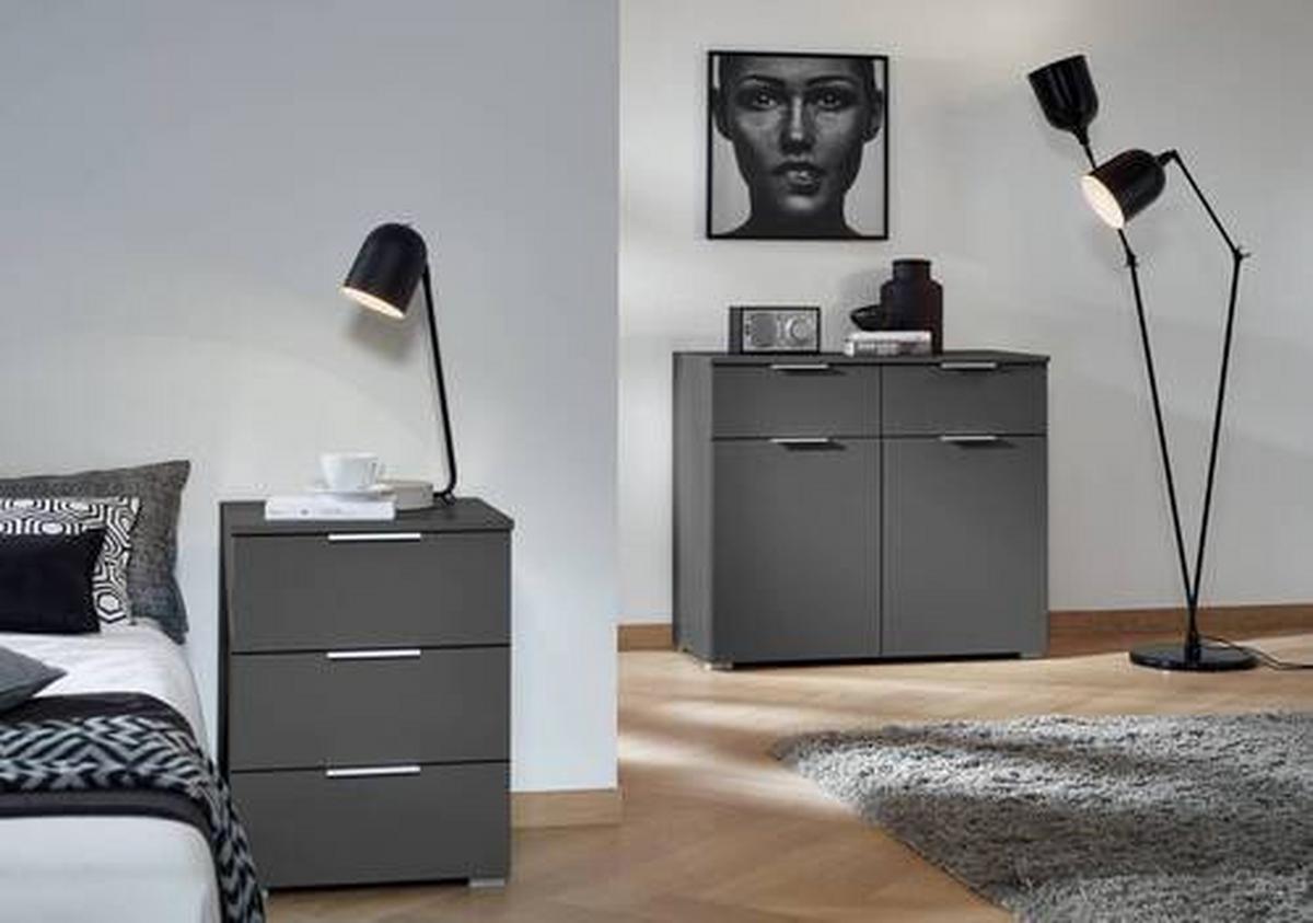 Komoda Alabama - siva/boje aluminija, Moderno, drvni materijal (93/81/42cm) - Modern Living